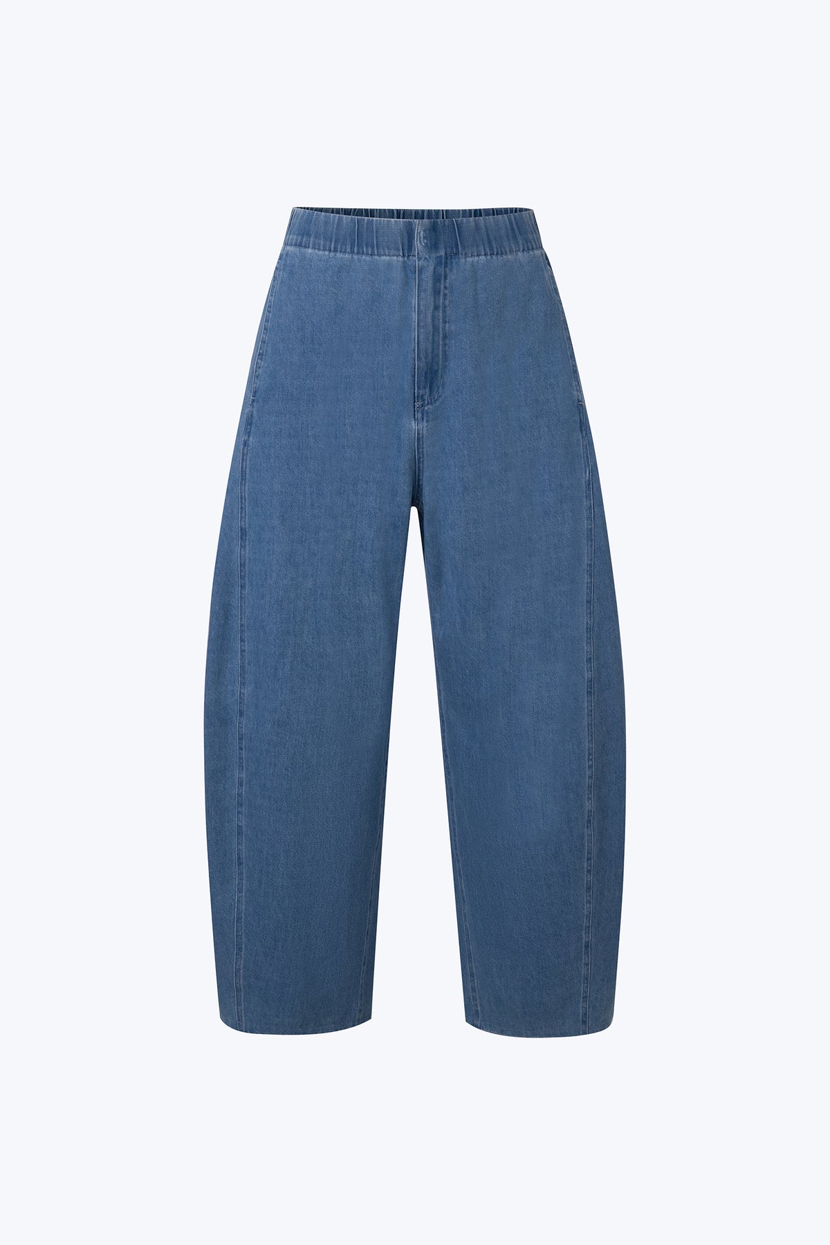 Denim Barrel Trousers - Denim