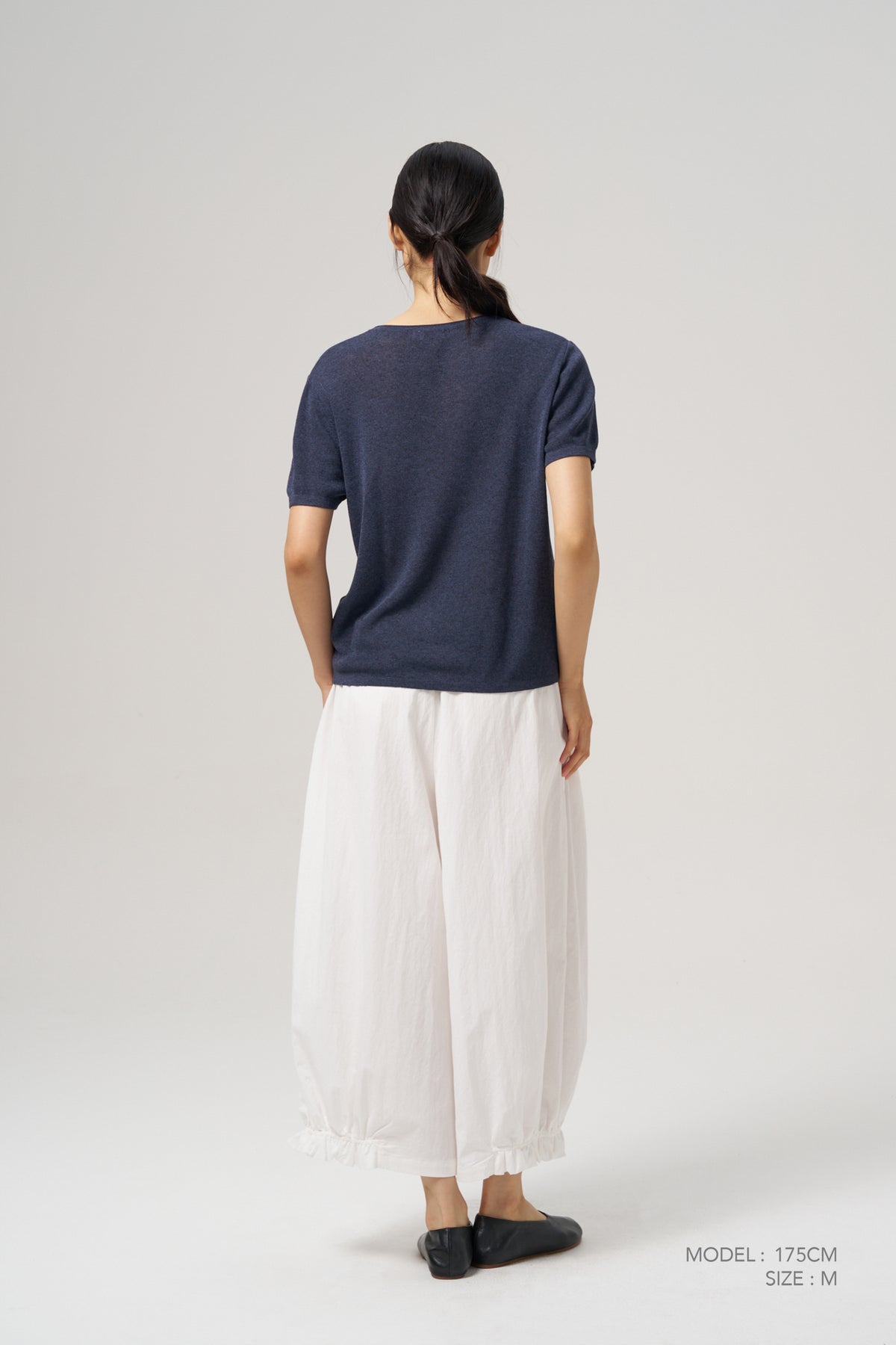 Ruffle Hem Balloon Trousers - Cream