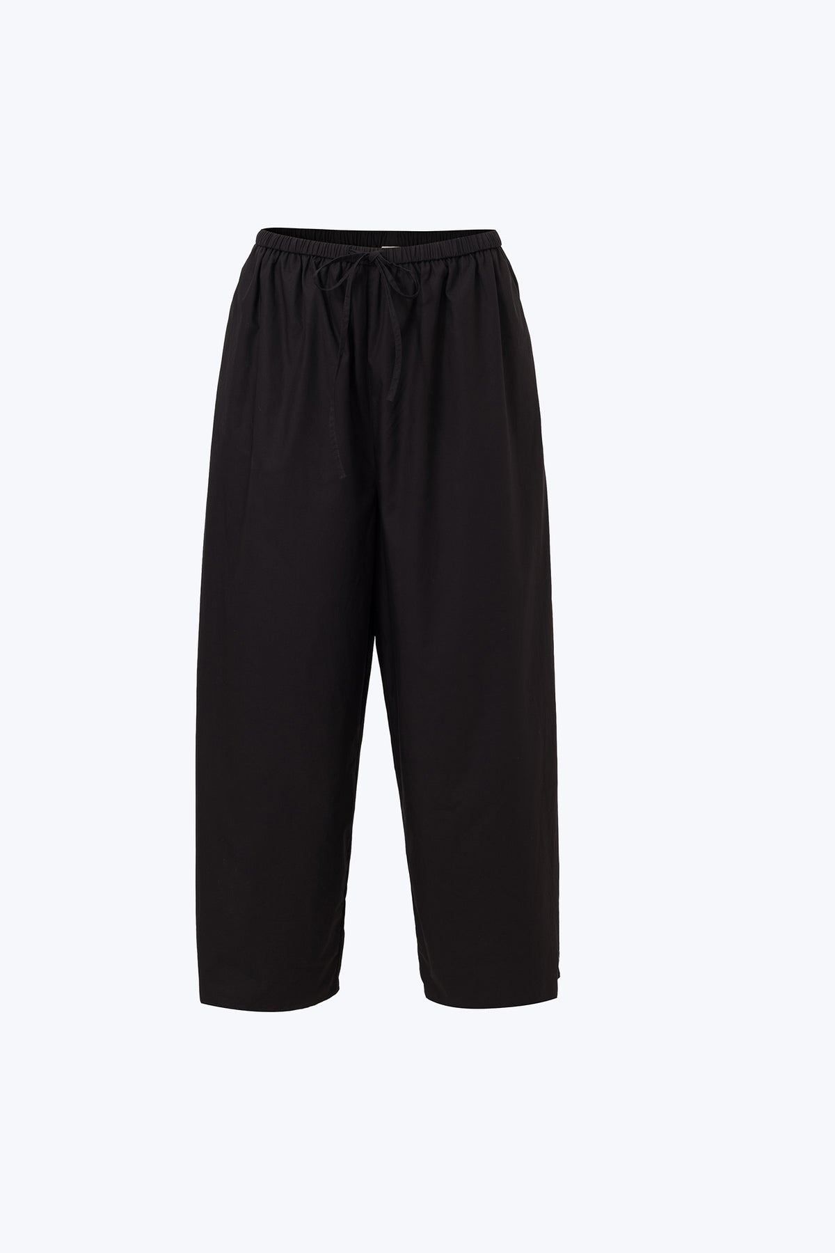 Drawstring Straight Trousers - Black