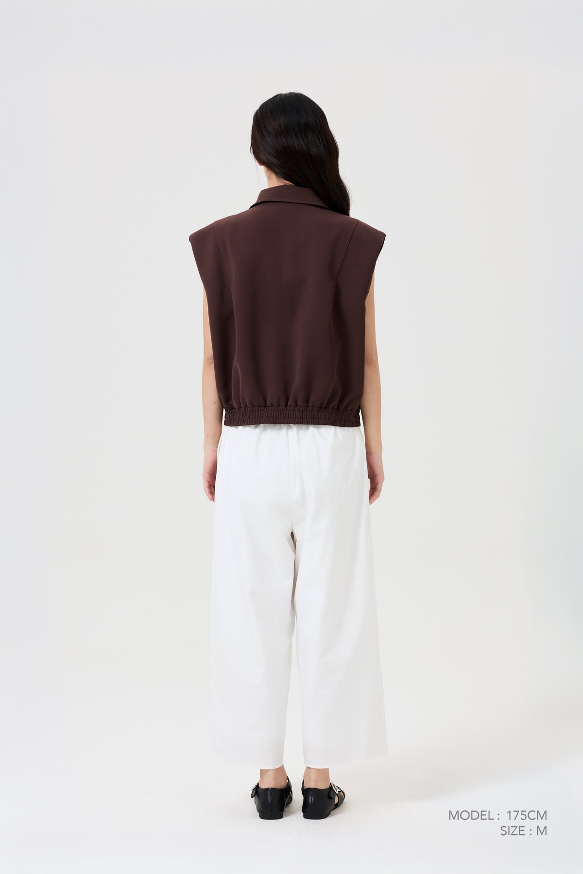 Drawstring Straight Trousers - Cream