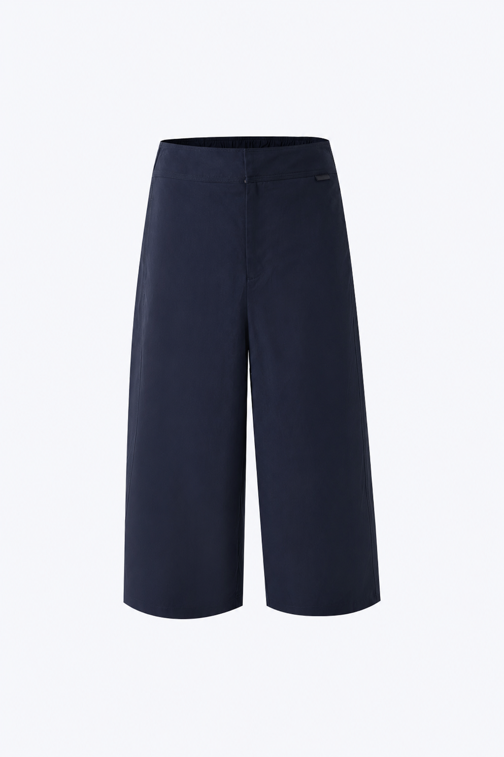 Double Button Midi Wide Leg Pants - Navy