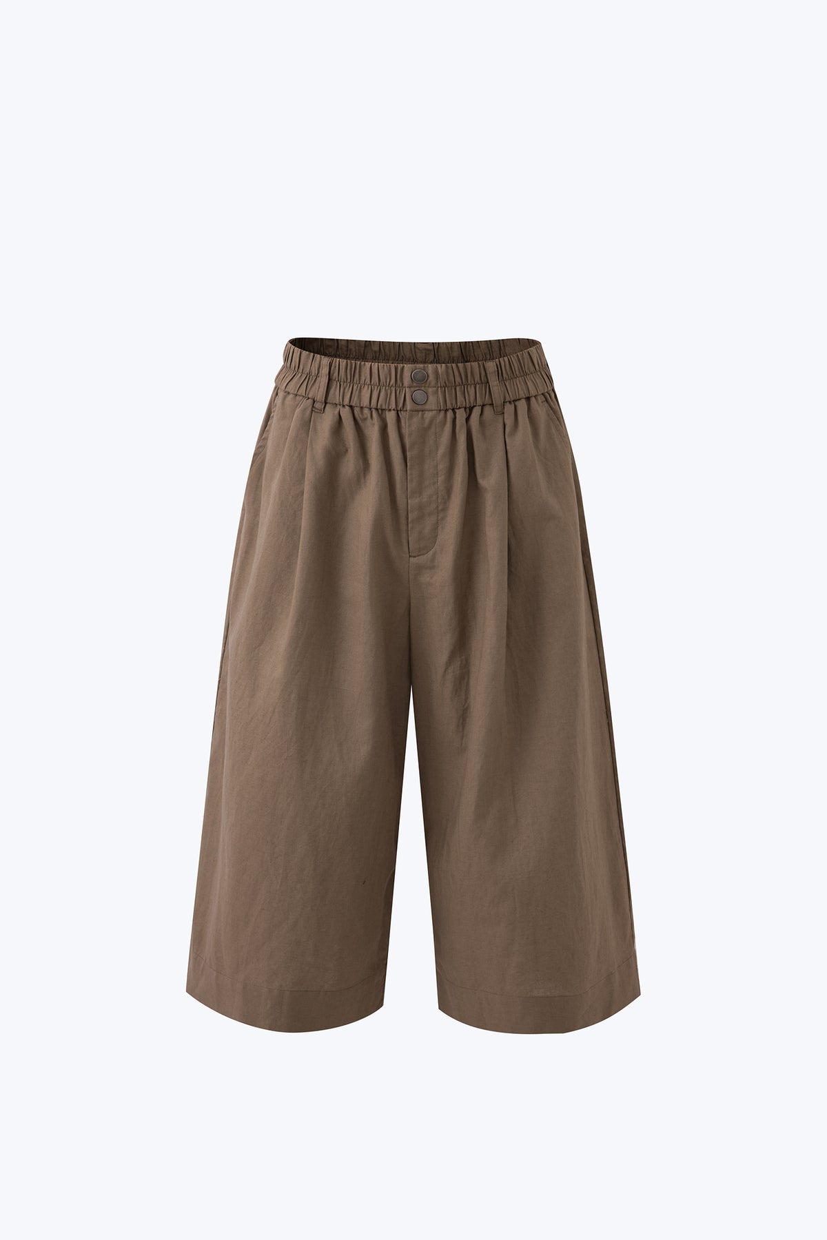 Wide-Legged Culottes - Khaki Brown