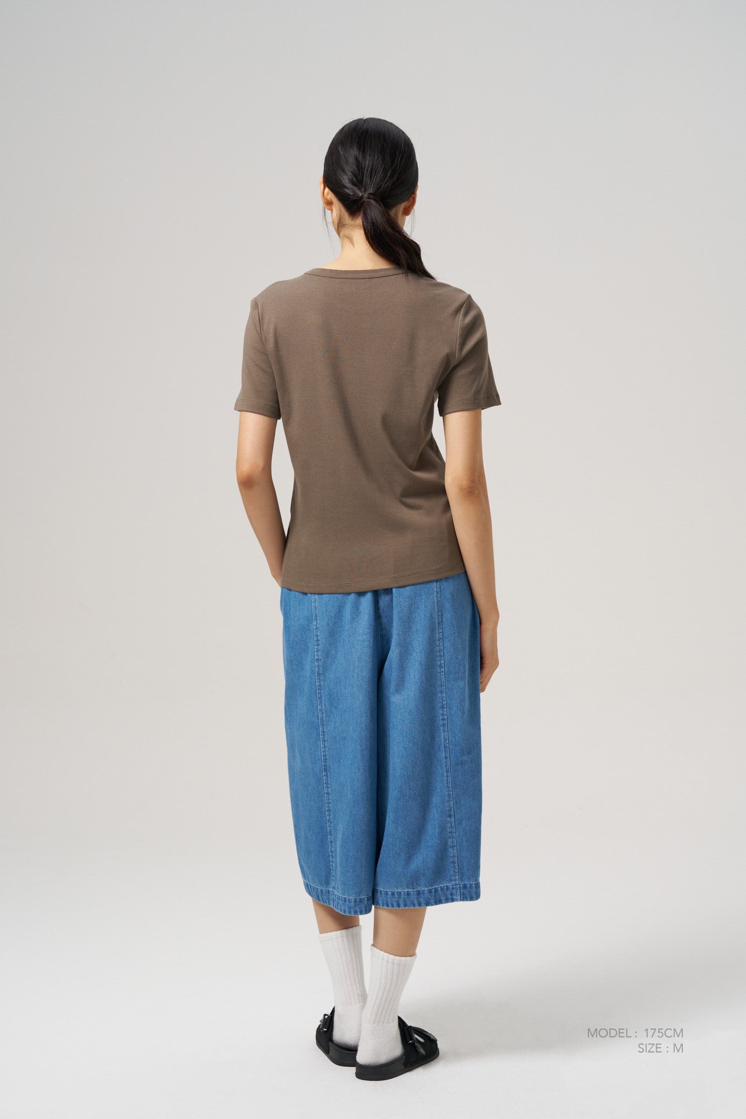 Denim Drawstring Culottes - Denim