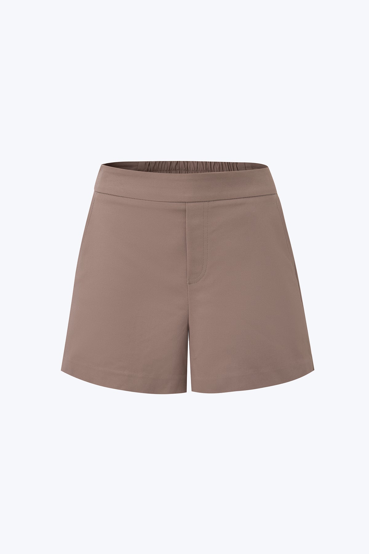 Cotton Pull-Up Shorts - Greige