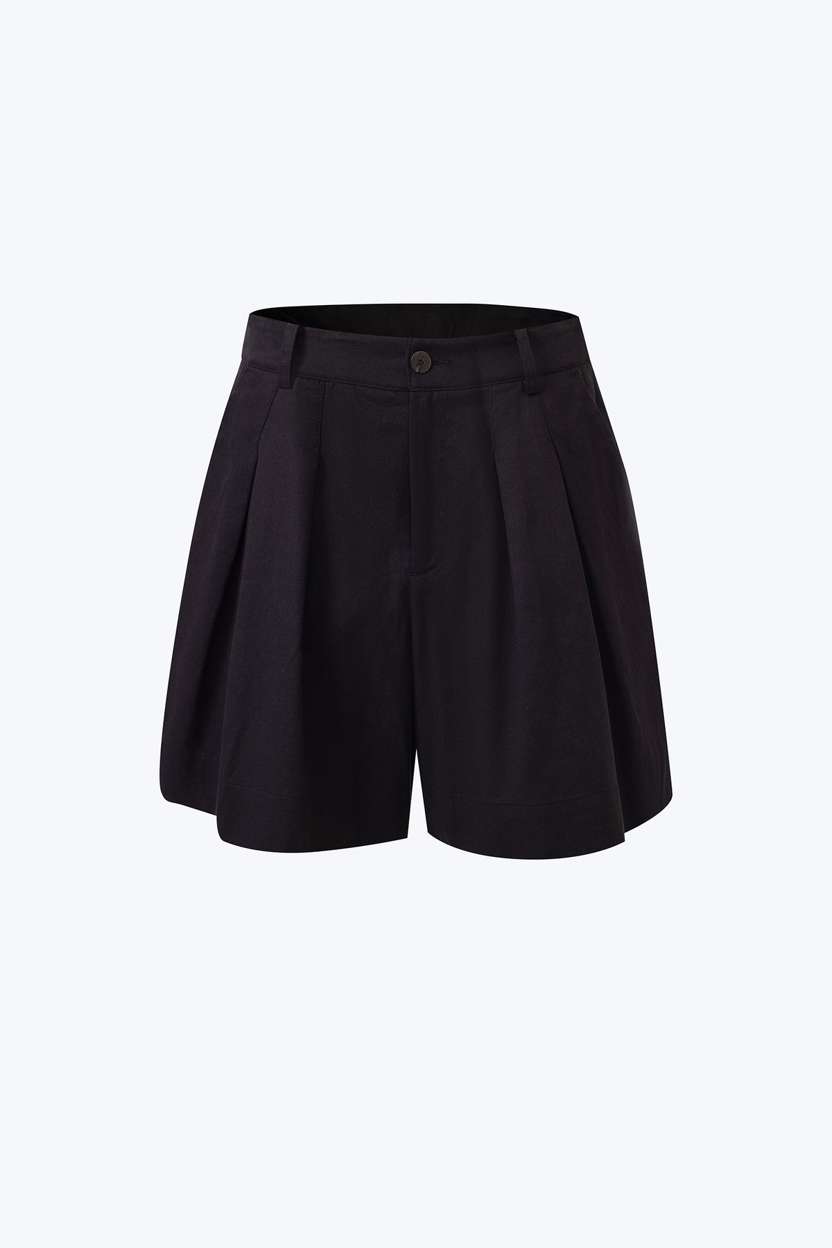 Double Pleated Shorts - Black