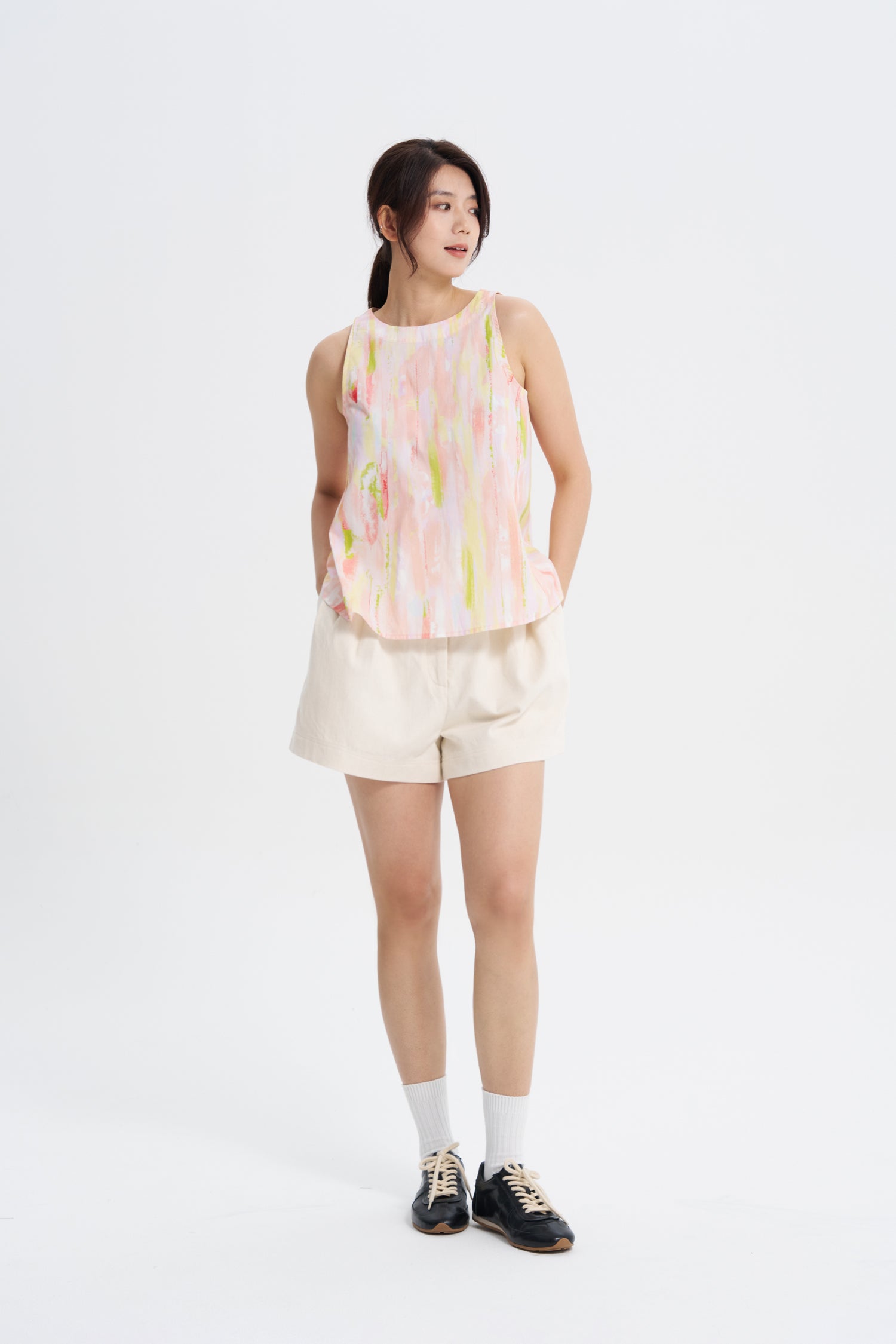 Pleated Shorts - Ecru