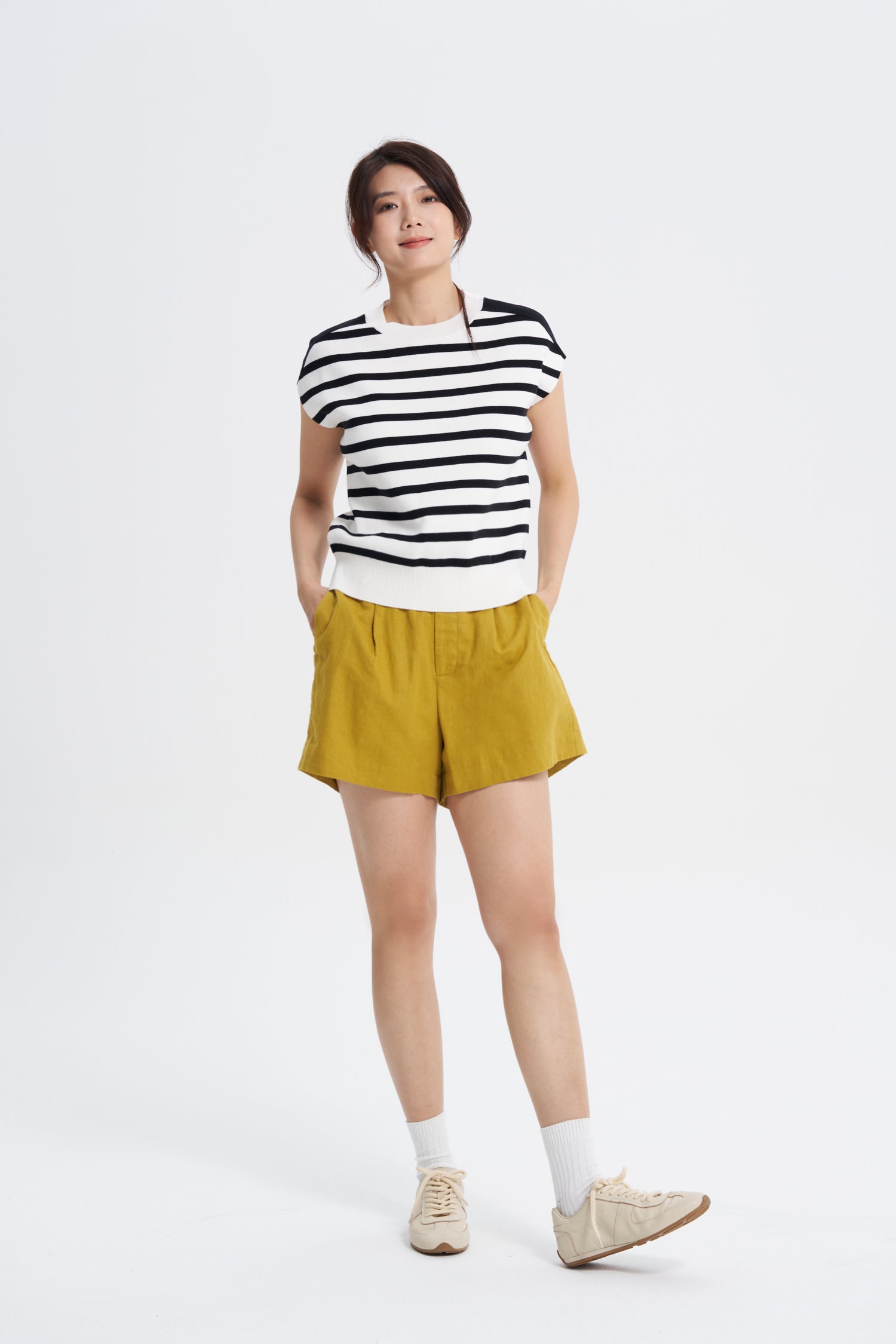 Pleated Shorts - Mustard