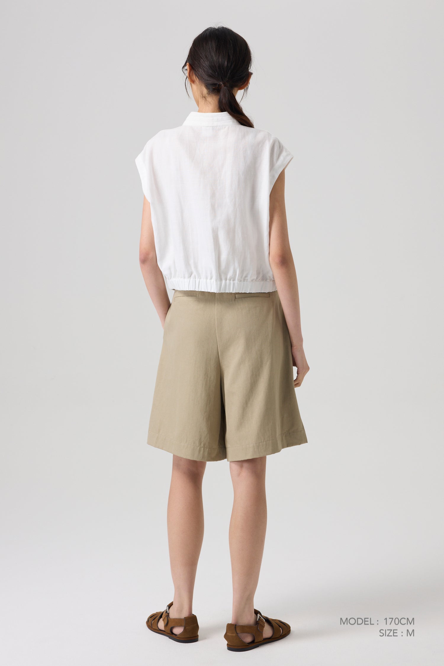 Pleated Shorts - Khaki Brown