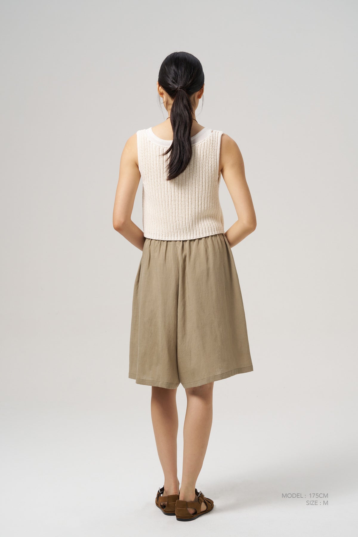 Wide Leg Shorts - Dark Sage