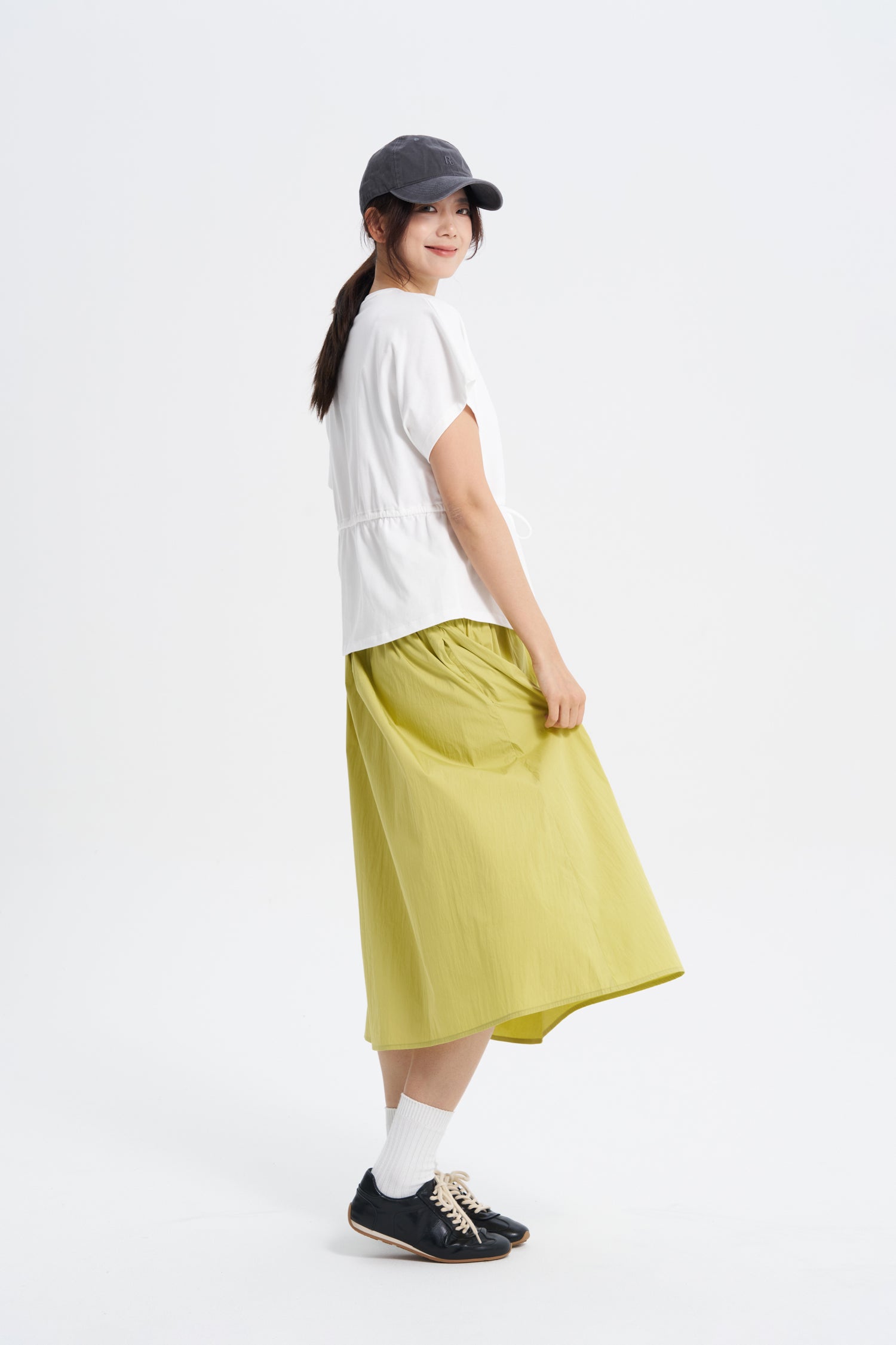 Gathered Skirt - Lime