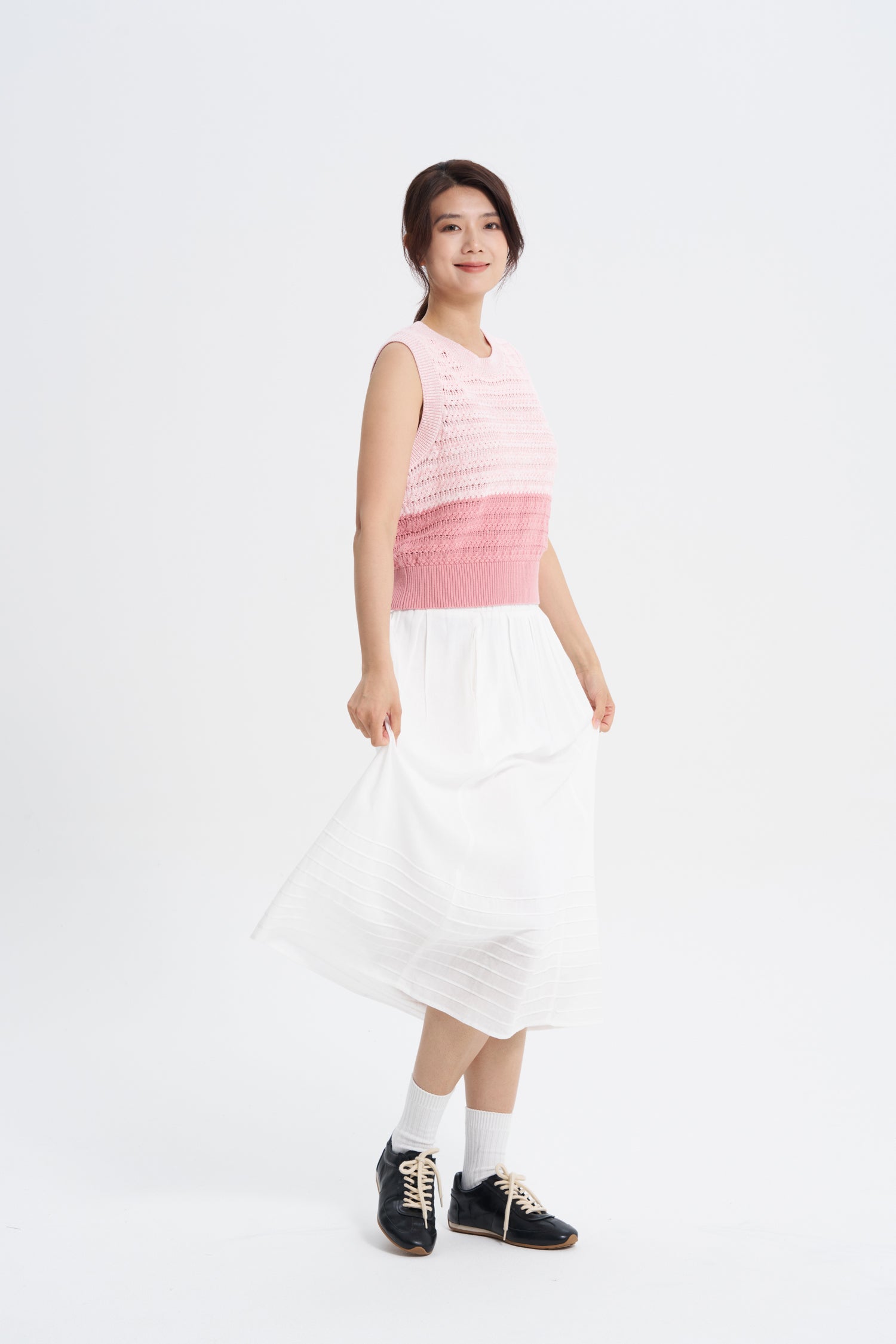 Pintuck Skirt - Cream