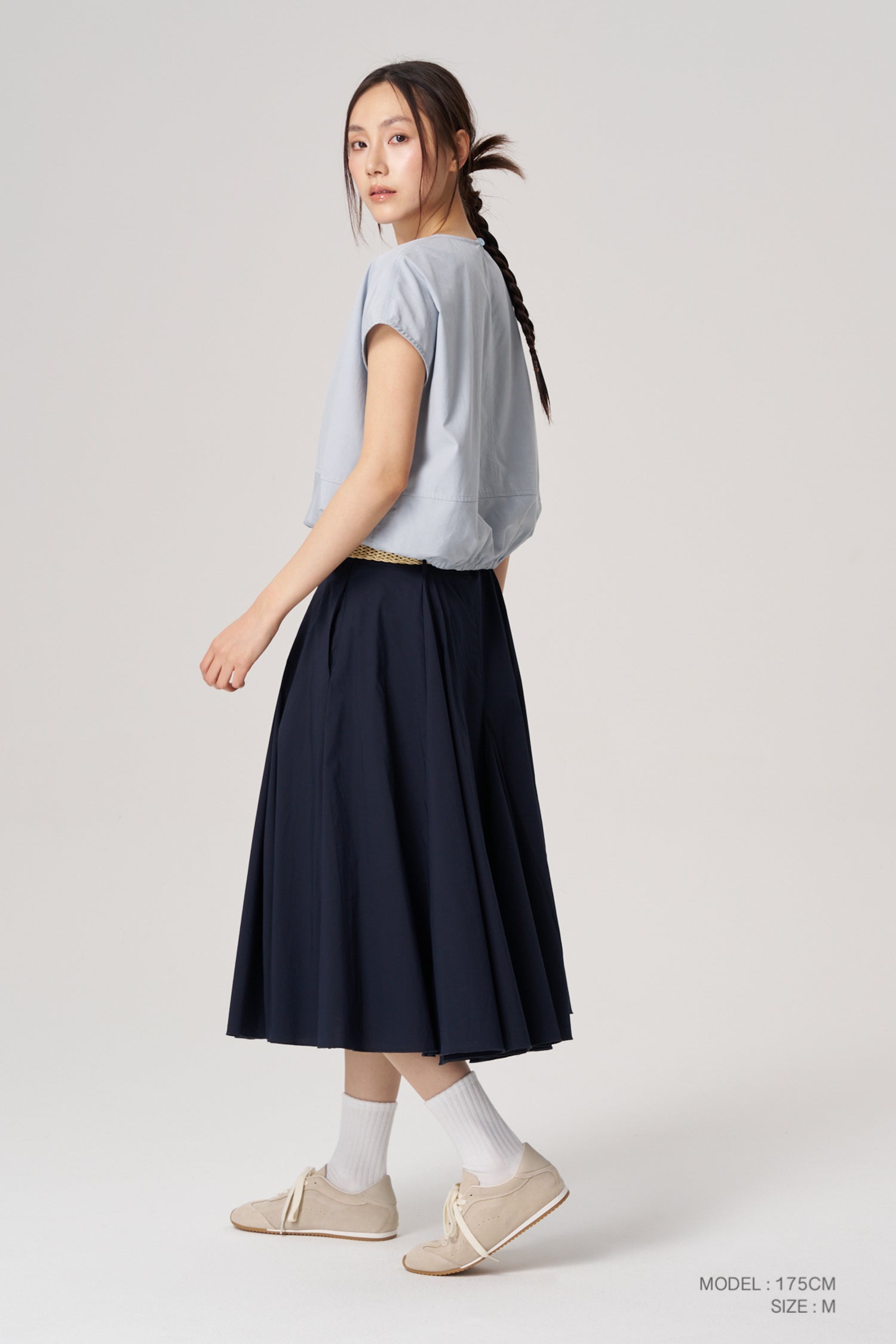 Panel Flare Skirt - Navy