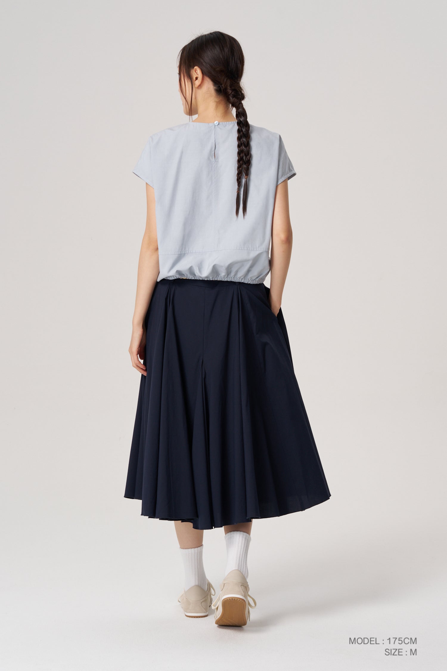 Panel Flare Skirt - Navy
