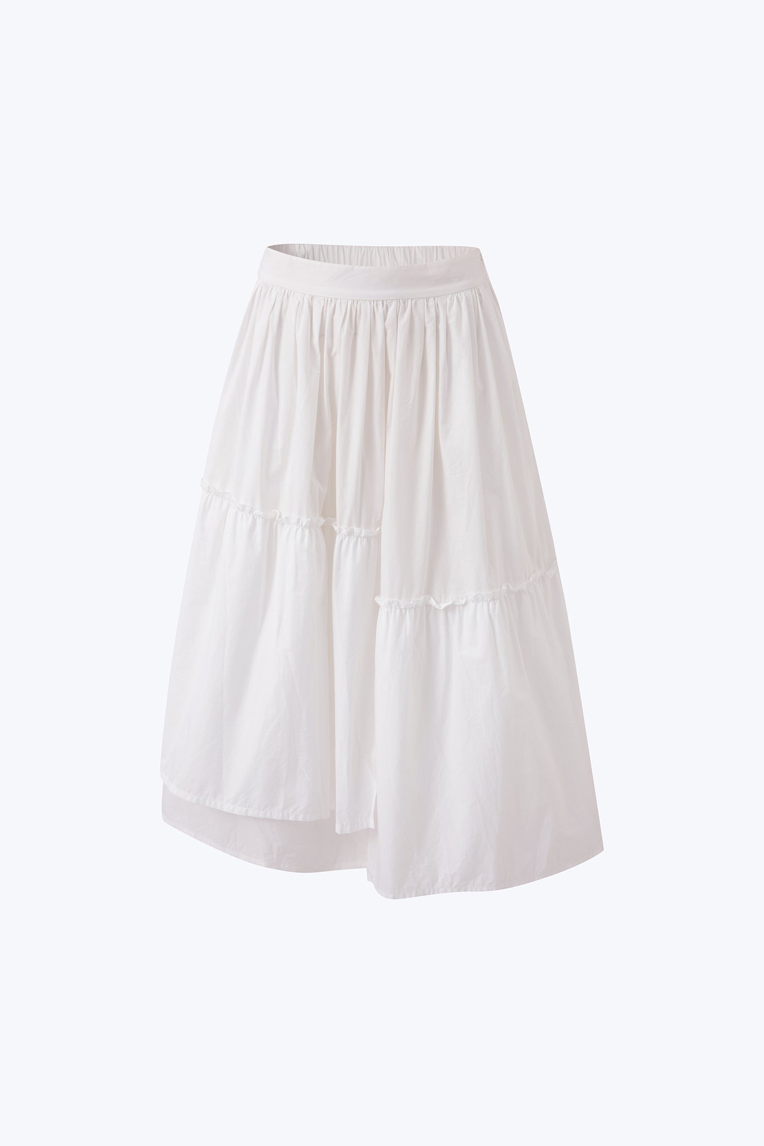 Asymmetric Ruffle Skirt - Cream