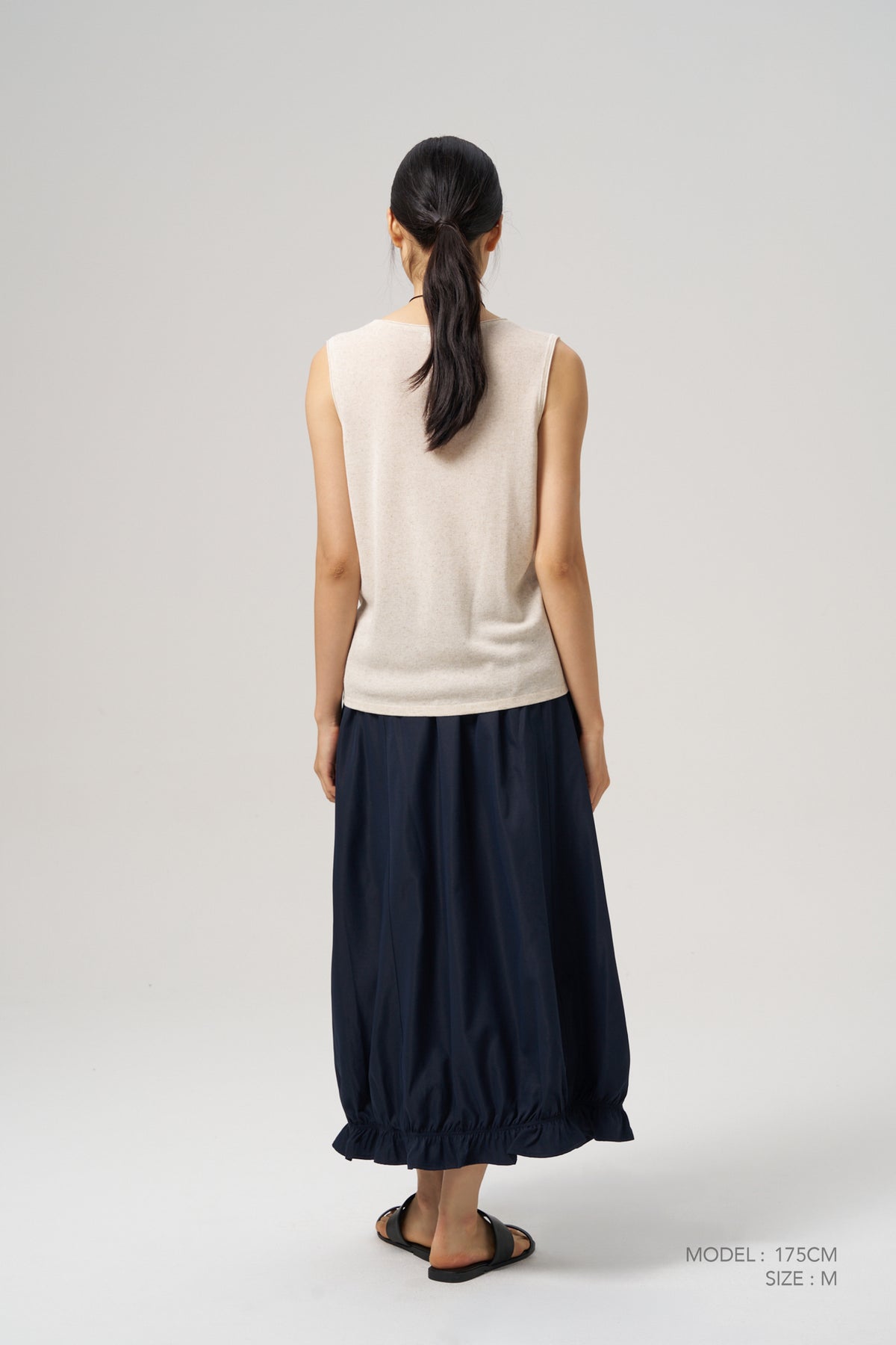 Ruffle Hem Skirt - Navy