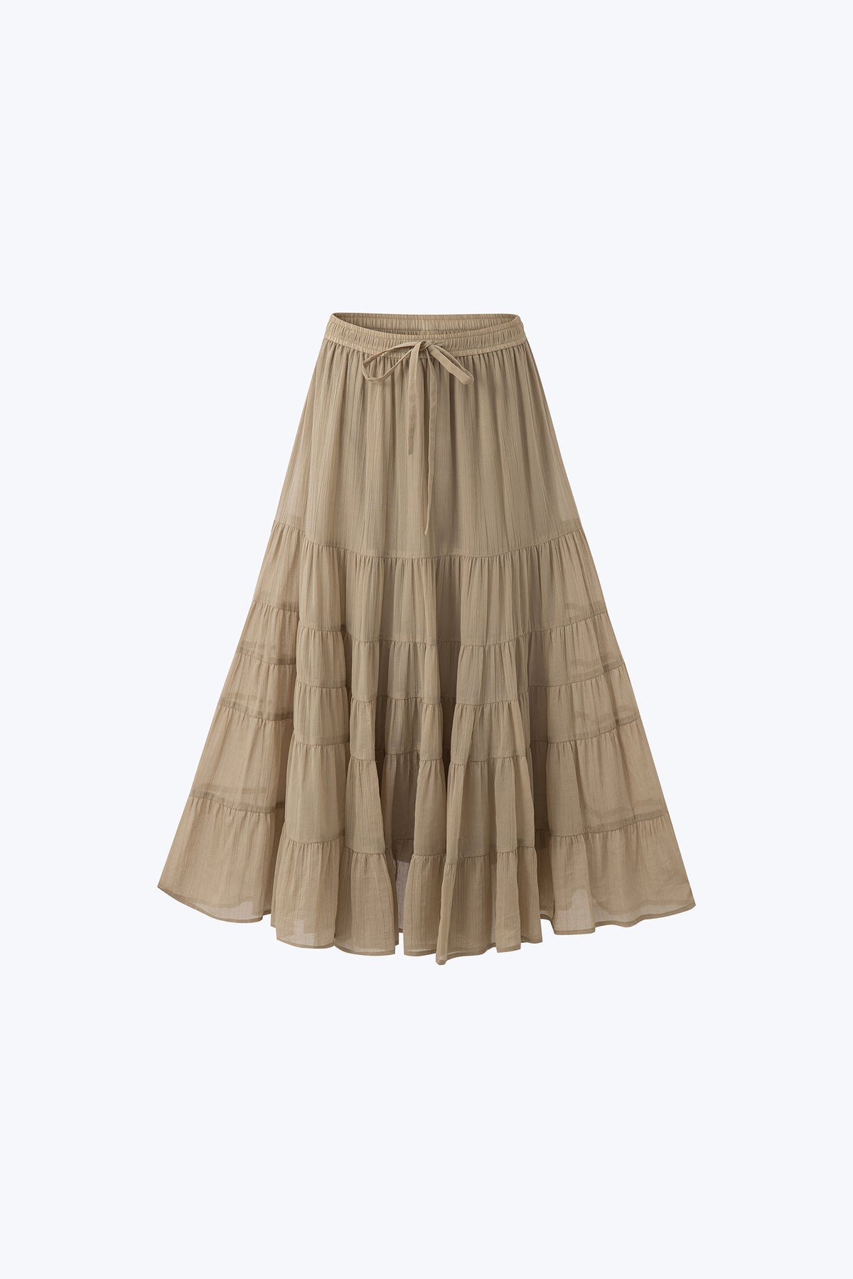 Maxi Tier Skirt - Beige