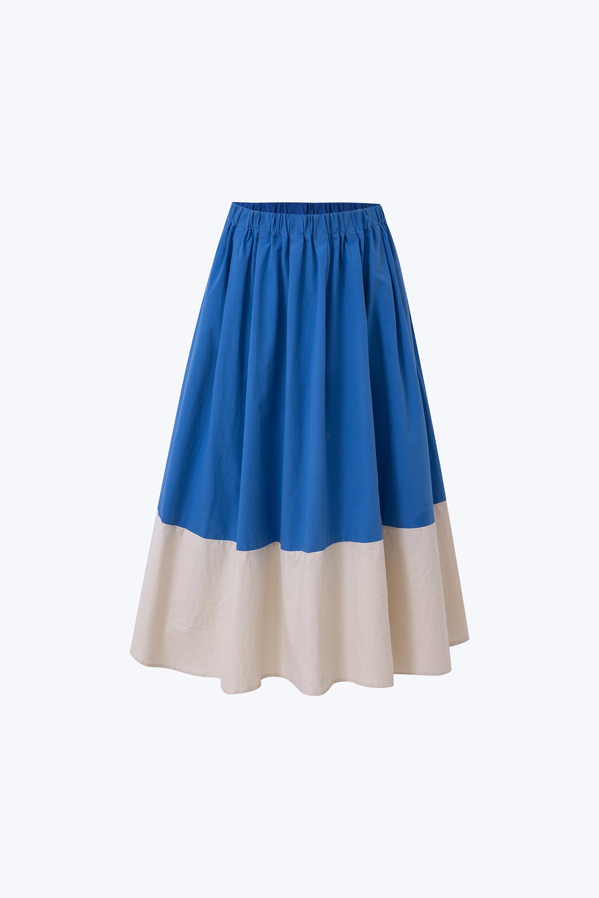 Elasticised Colourblock Skirt - Cobalt
