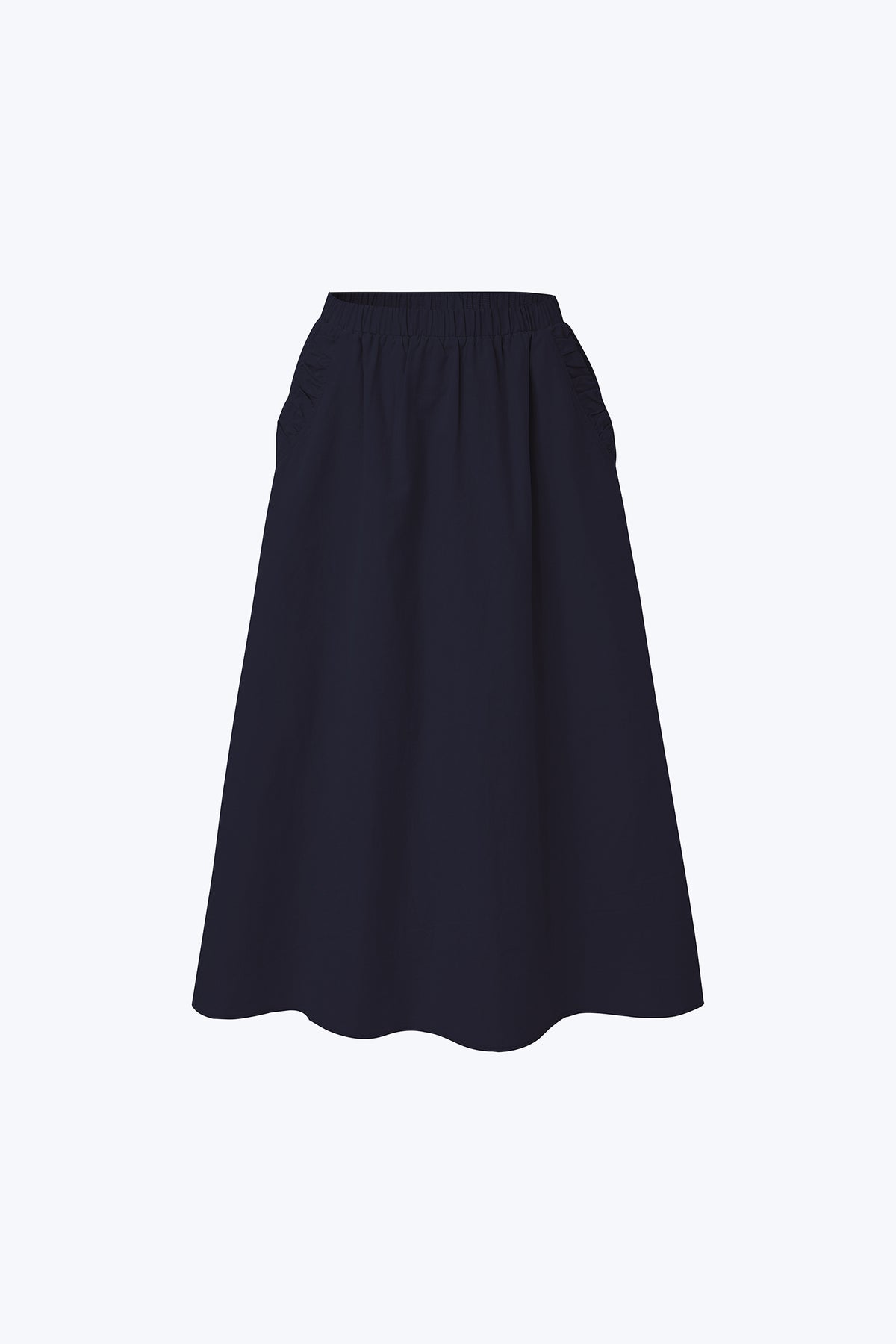 Gathered Ruffle Skirt - Navy