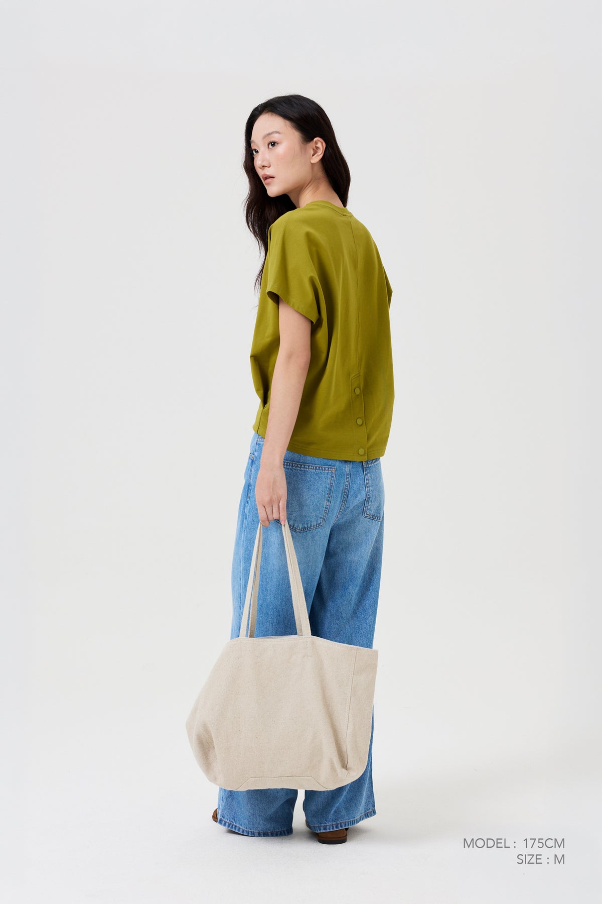 Snap Button Tee - Olive