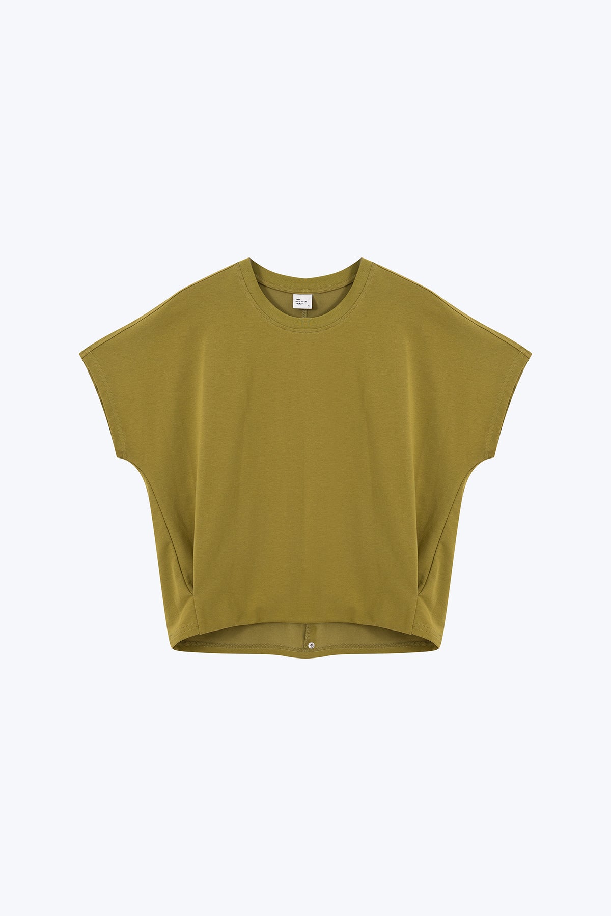 Snap Button Tee - Olive