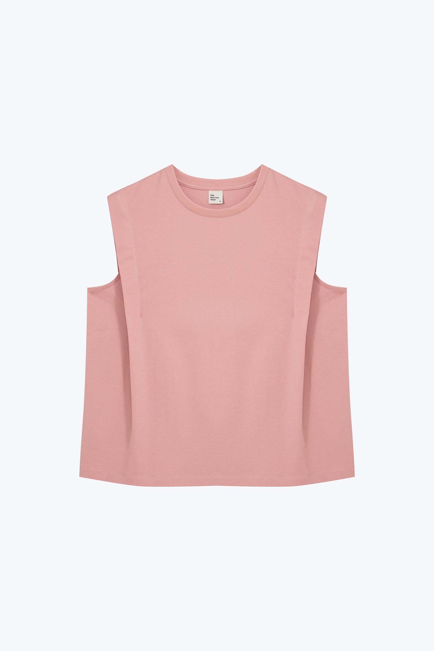 Shoulder Pleat Tee - Blush