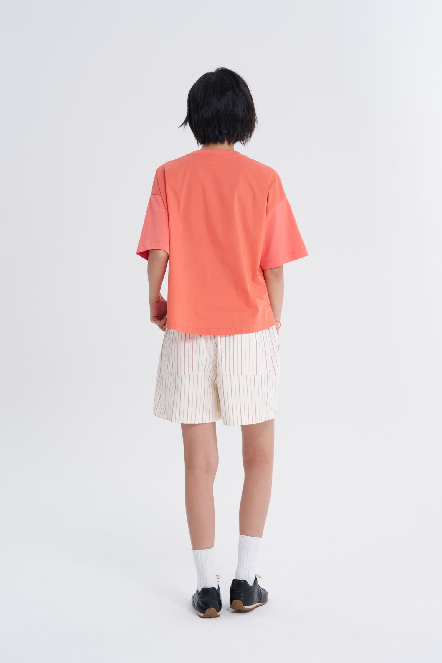 Drawcord Tee - Coral