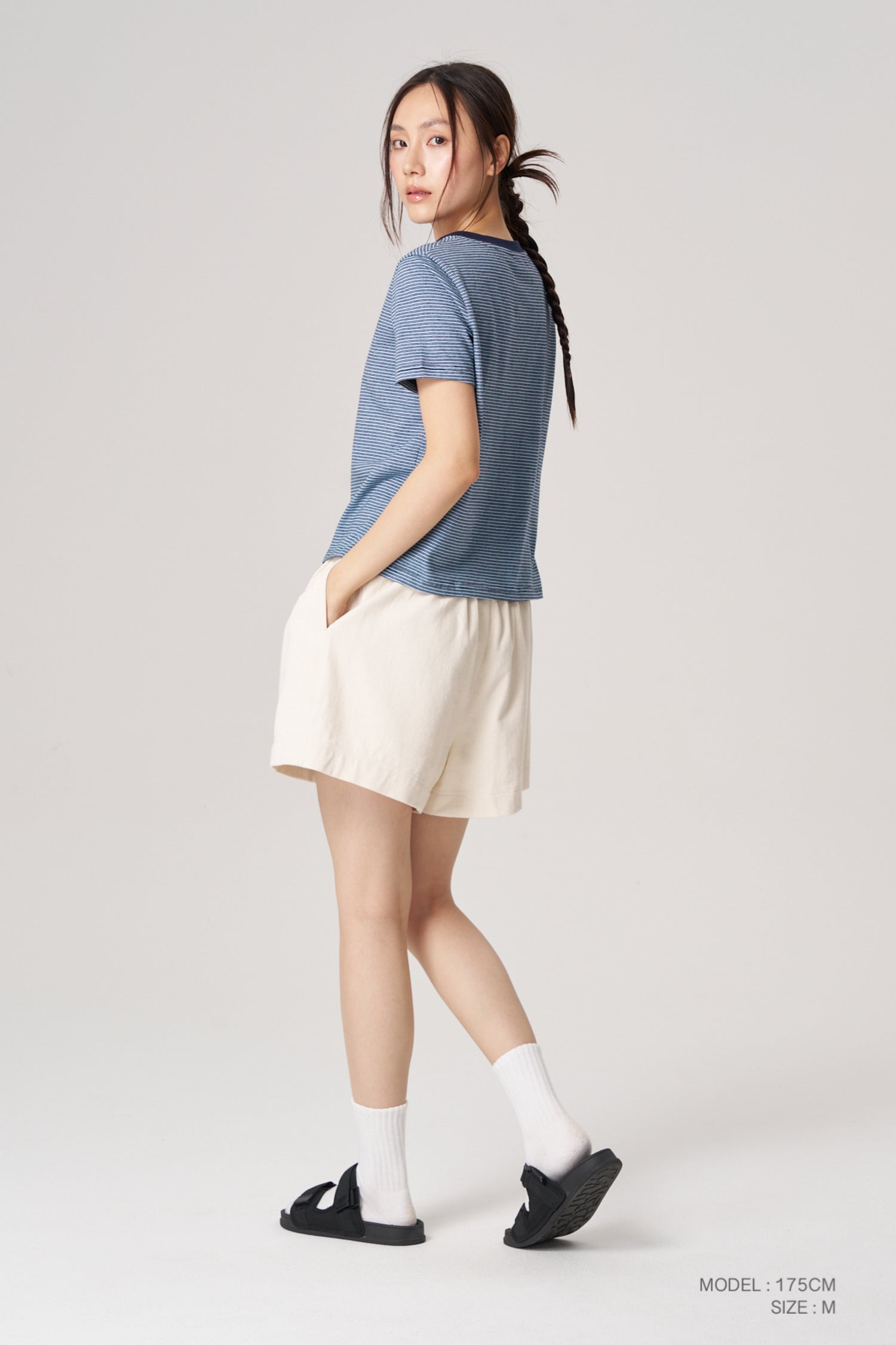 Crew Neck Striped Tee - Stripes Blue