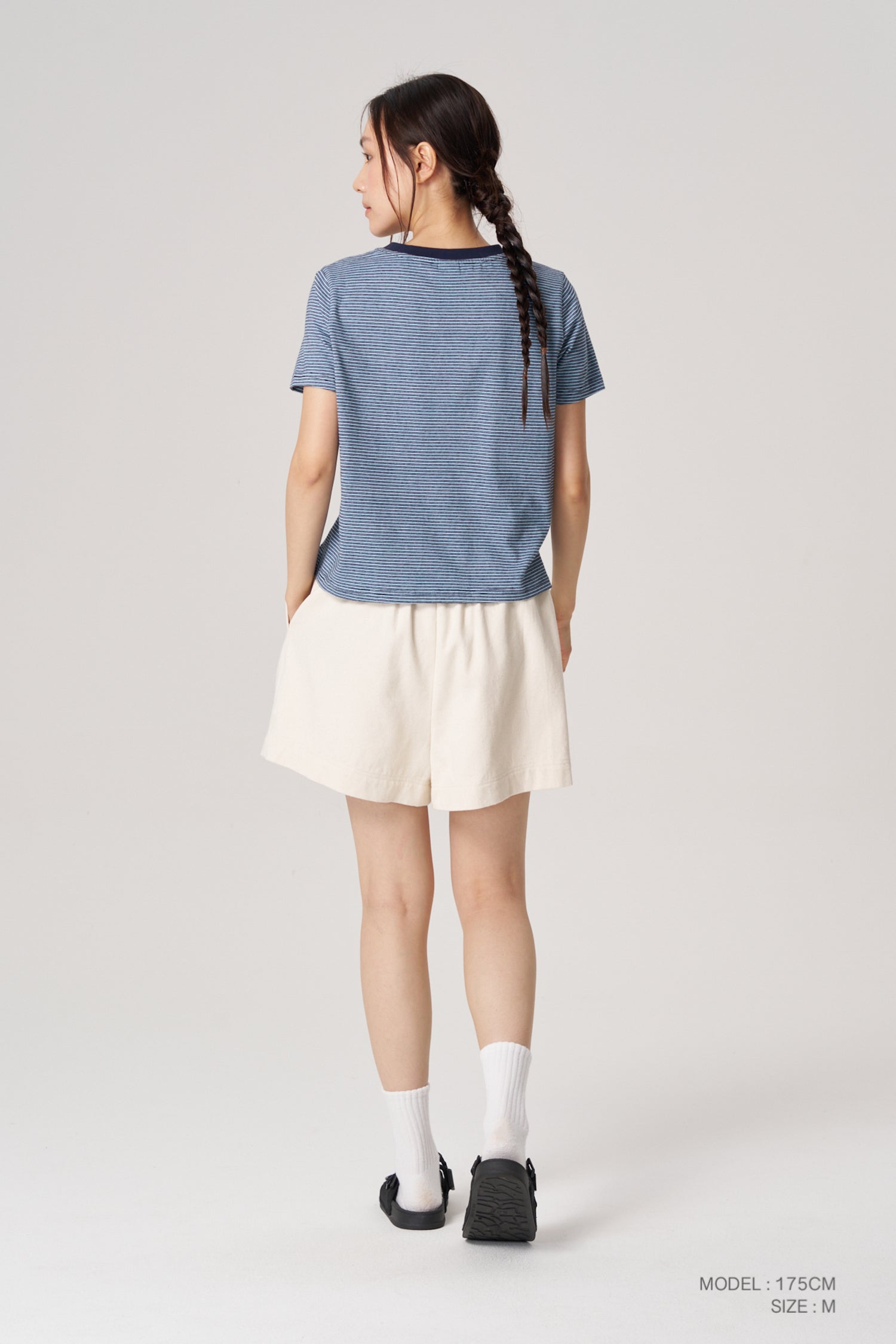 Crew Neck Striped Tee - Stripes Blue