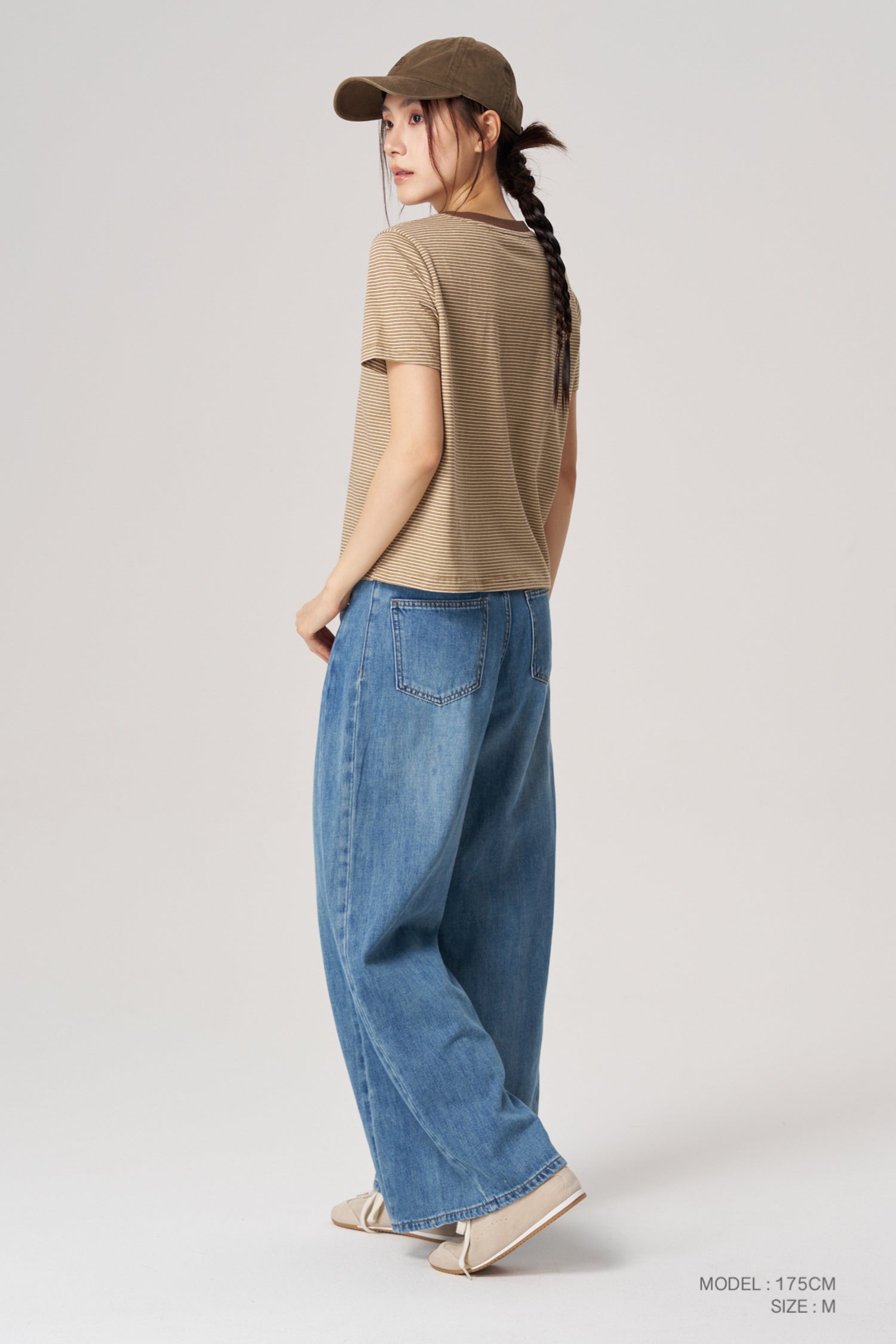 Crew Neck Striped Tee - Stripes Brown