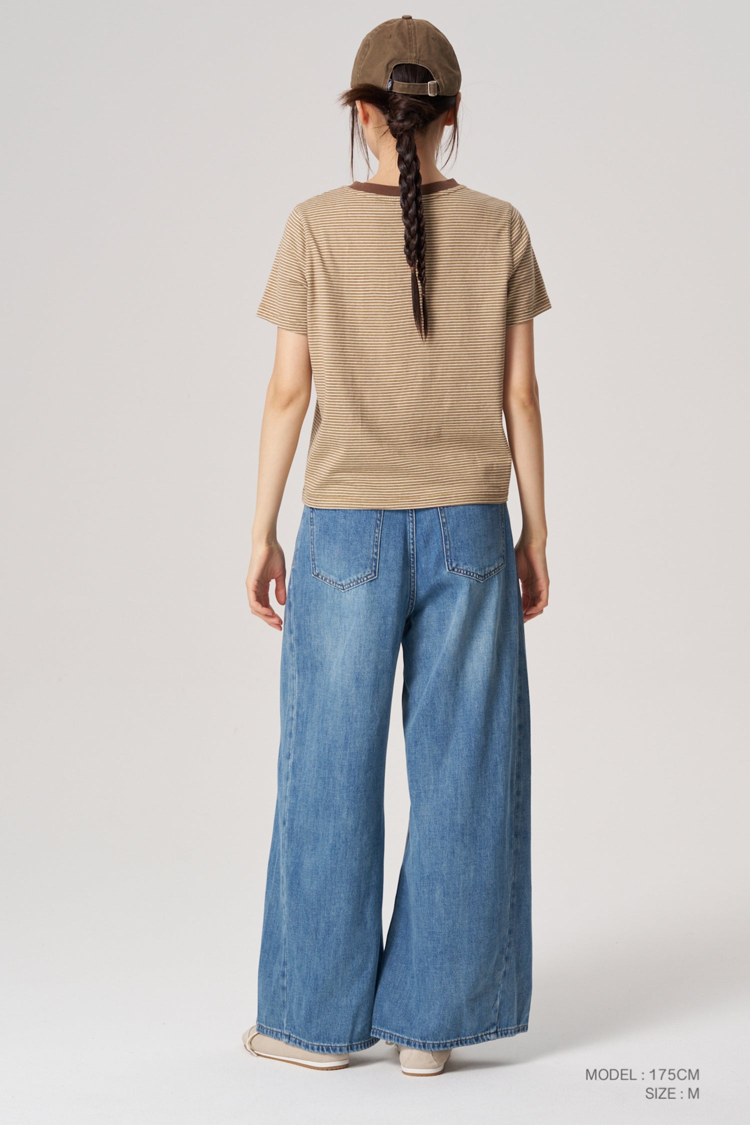 Crew Neck Striped Tee - Stripes Brown