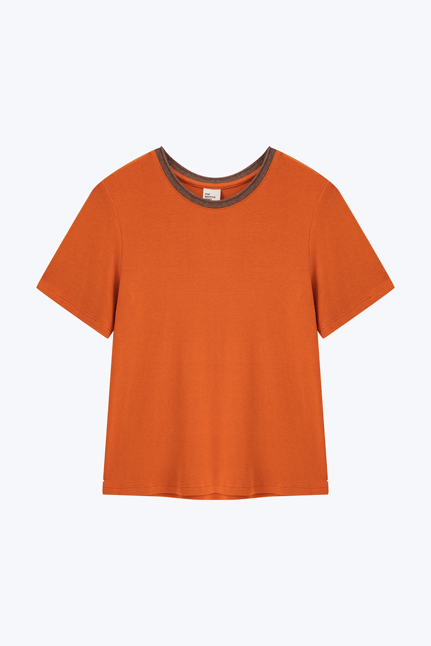 Rolled Collar Tee - Orange