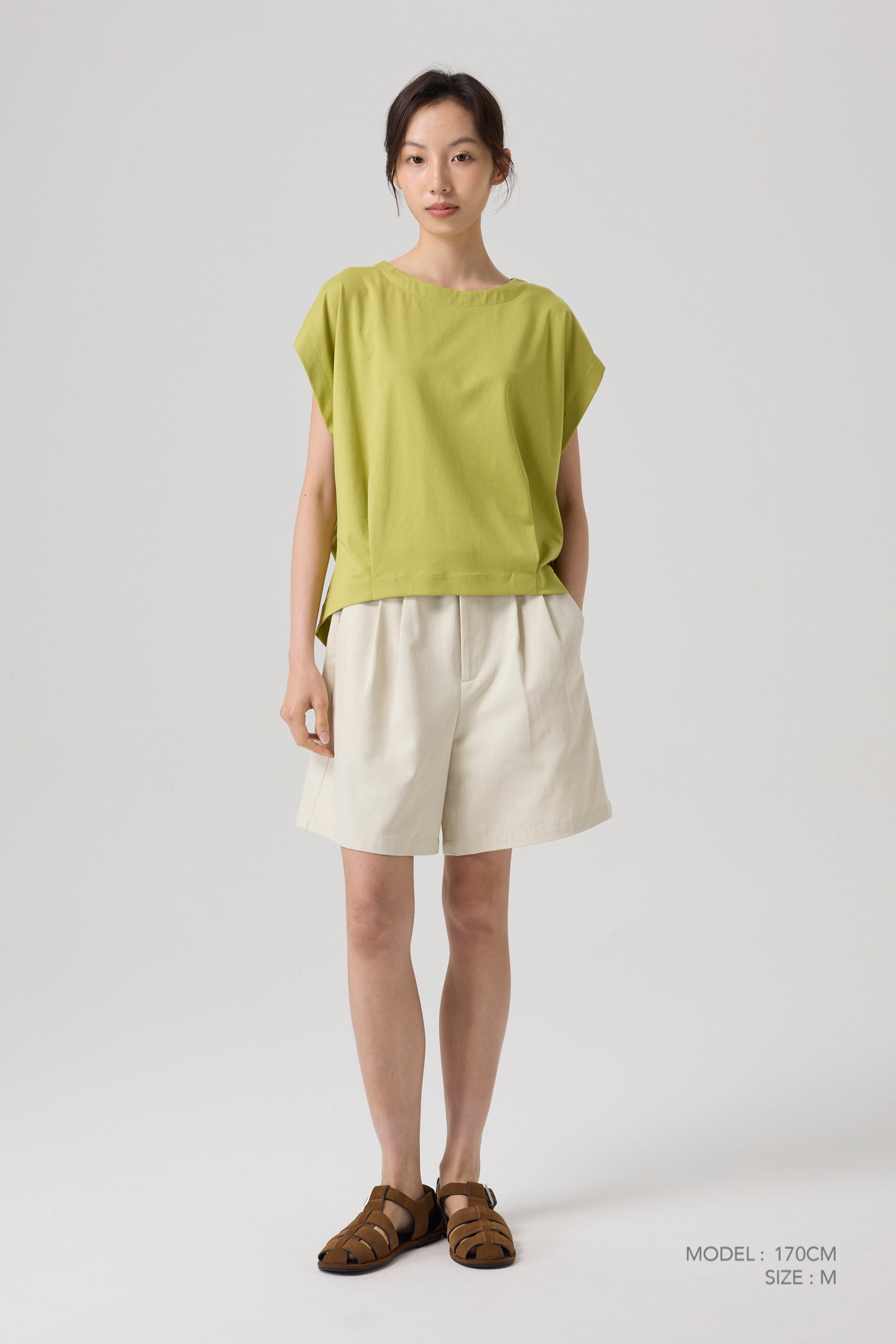 Darted Hem Tee - Lime
