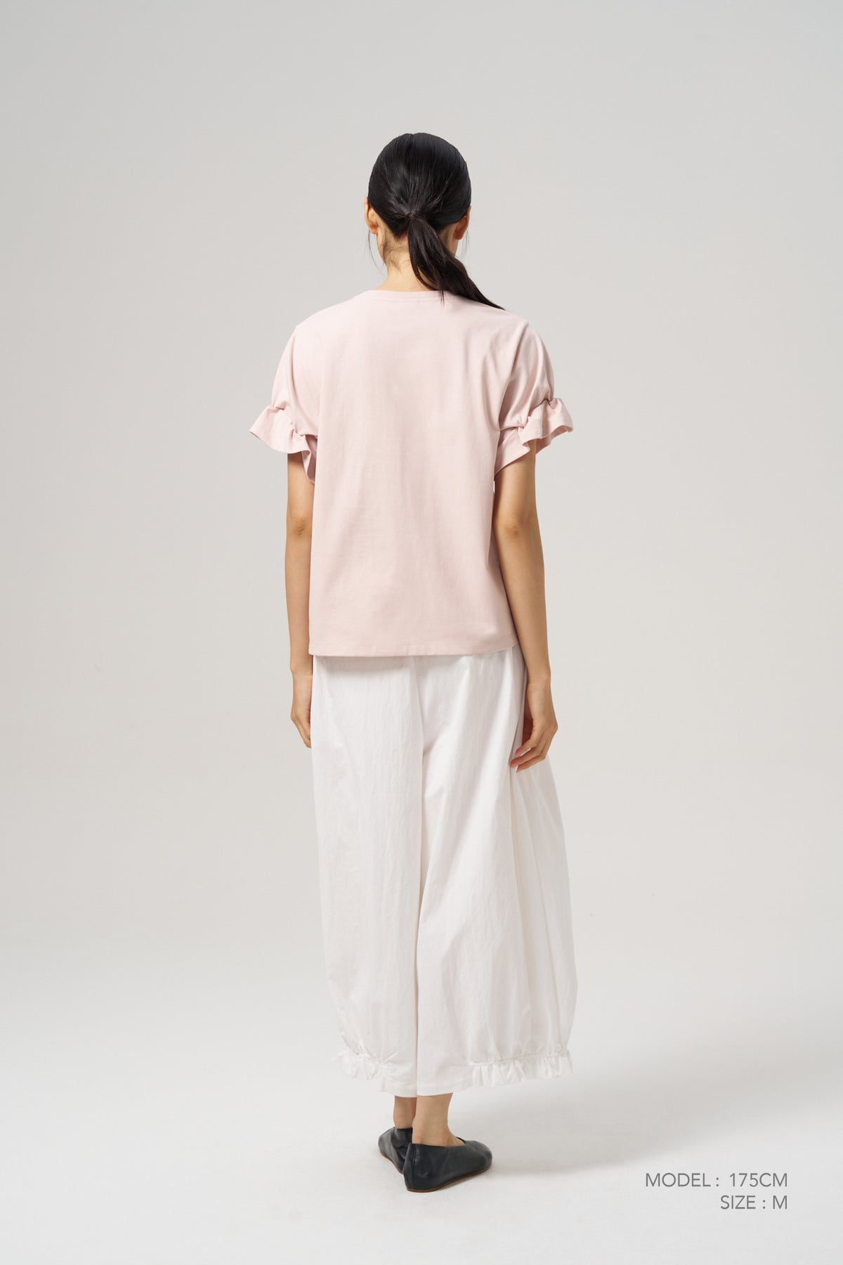 Ruffle Sleeve Tee - Blush