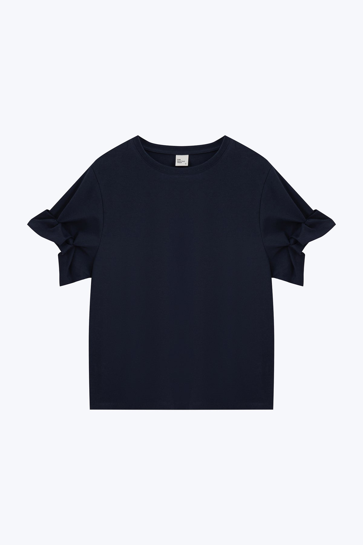 Ruffle Sleeve Tee - Navy