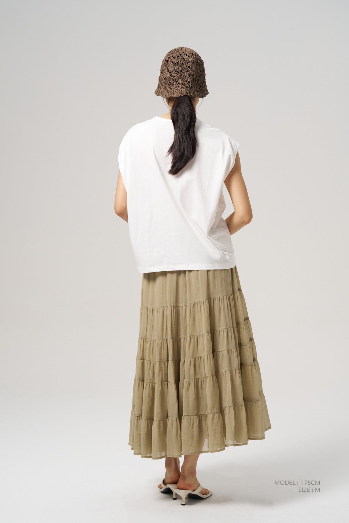 Scrunched Ribbon Tee - Cream