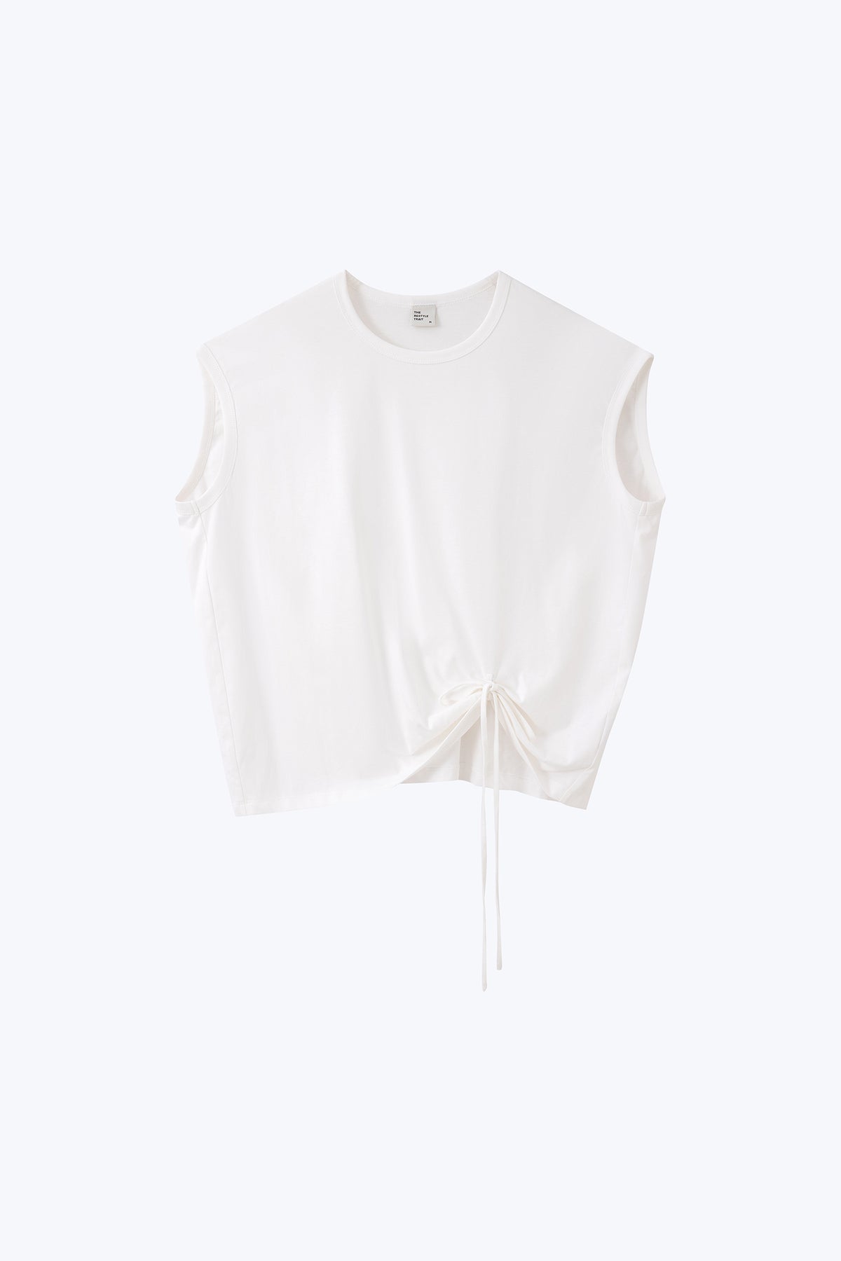 Scrunched Ribbon Tee - Cream