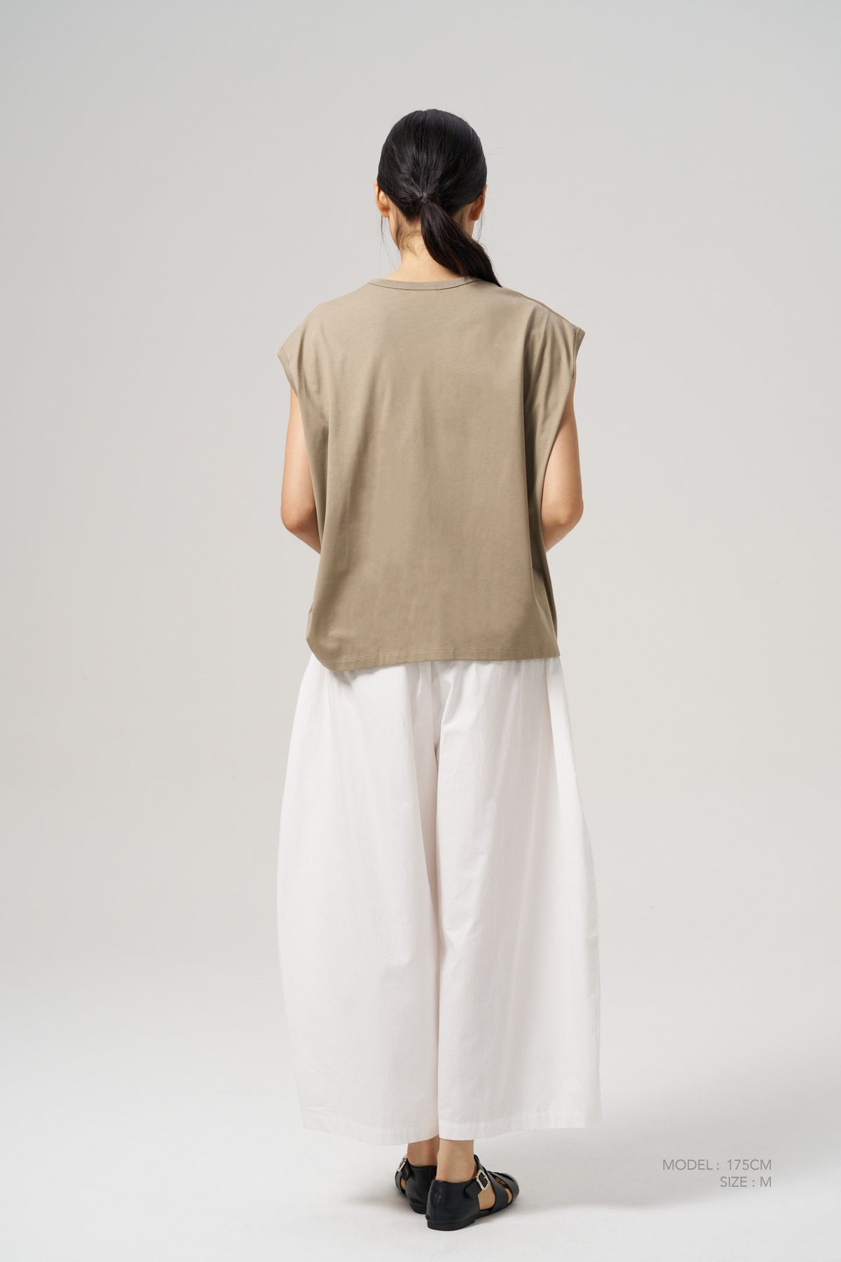 Scrunched Ribbon Tee - Sage