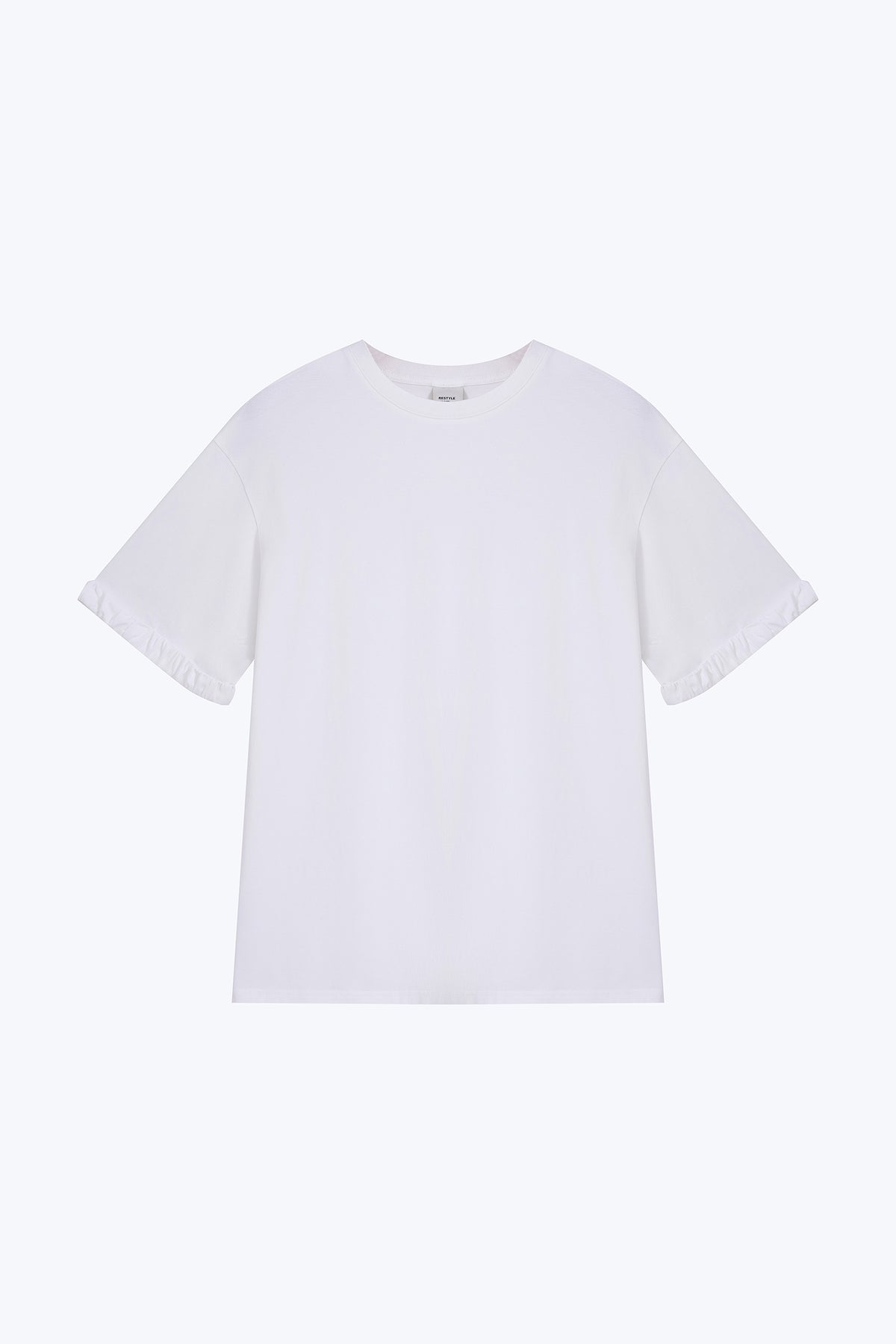 Gathered Ruffle Cuff Tee - Cream