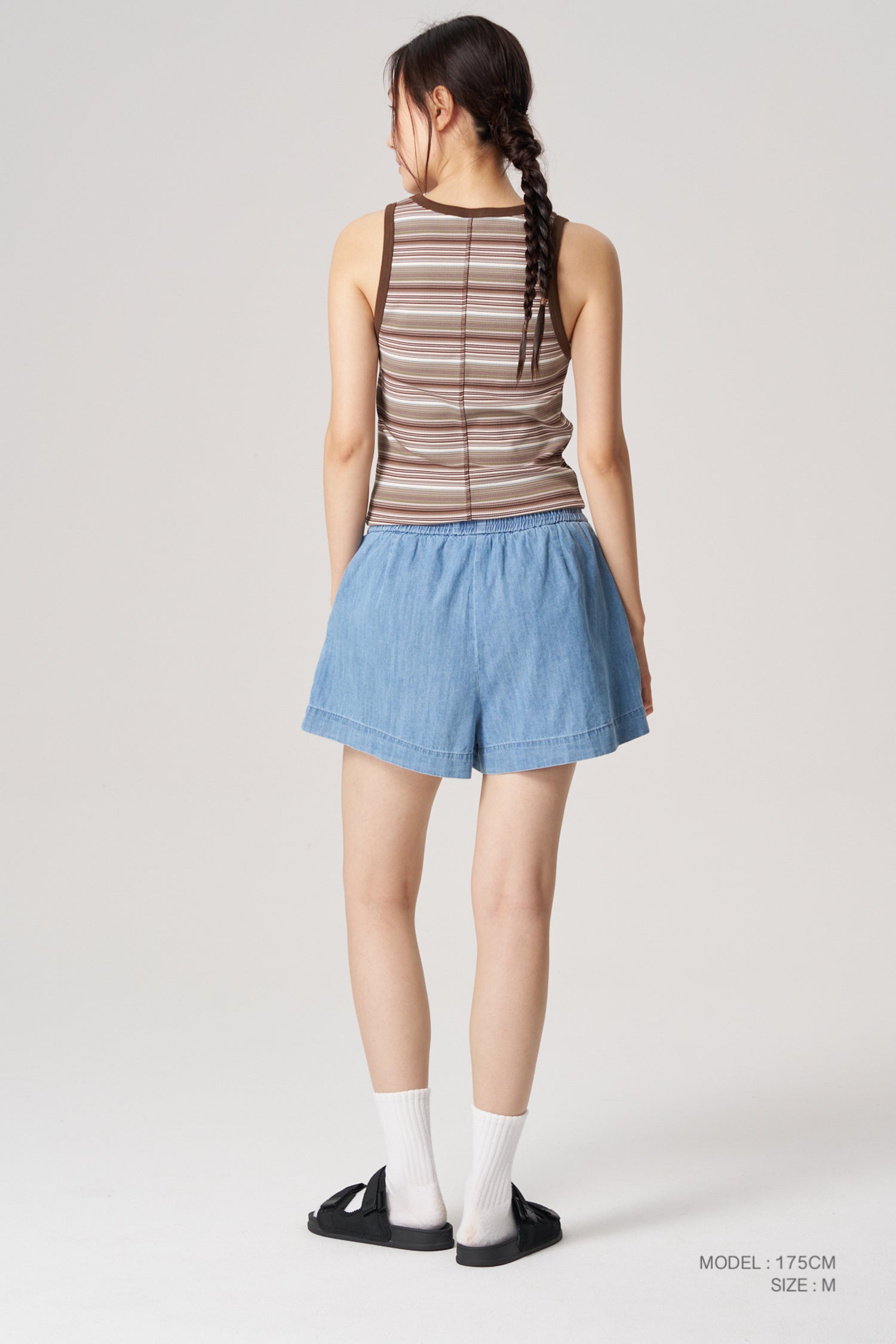 Multi-Coloured Striped Tank - Stripes Khaki Brown
