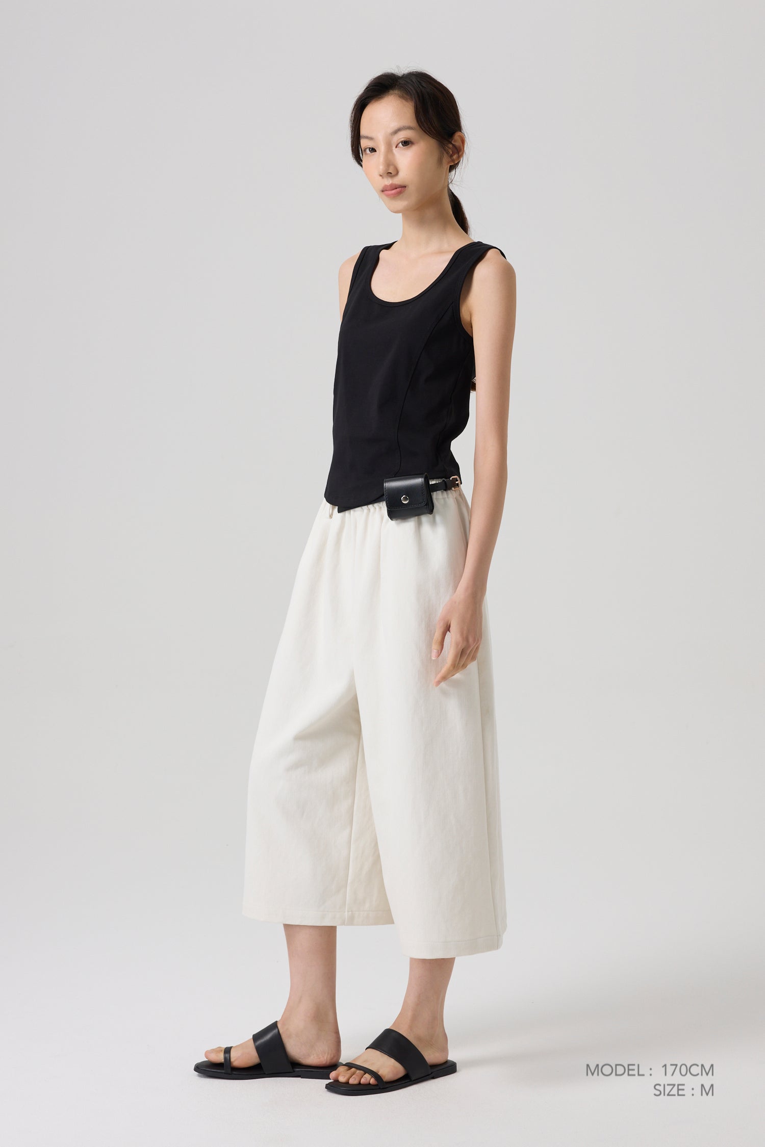 Front Seam Sleeveless Tank - Black