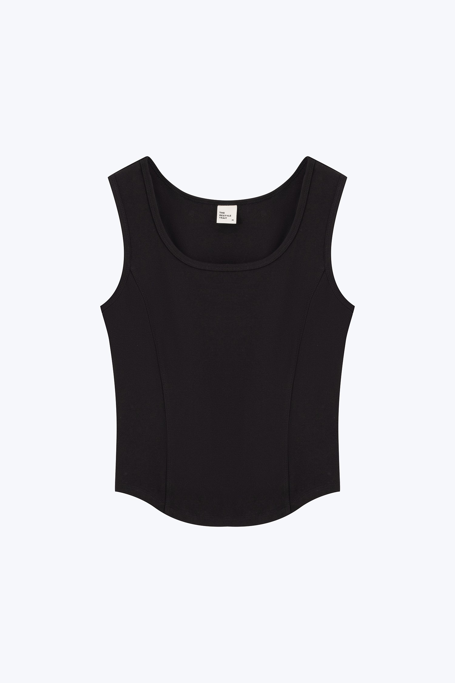 Front Seam Sleeveless Tank - Black
