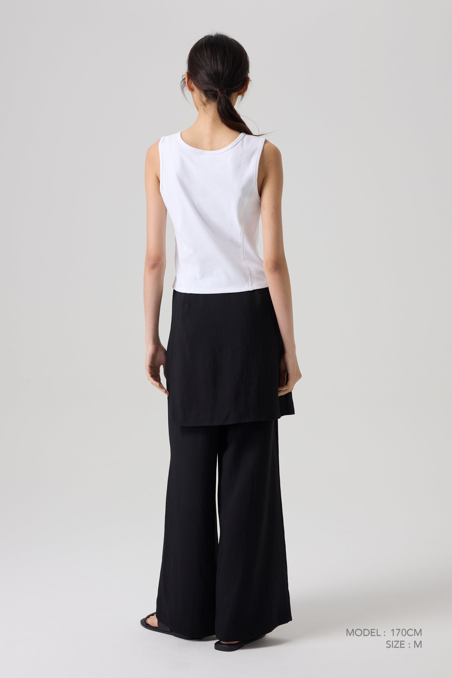 Front Seam Sleeveless Tank - Cream