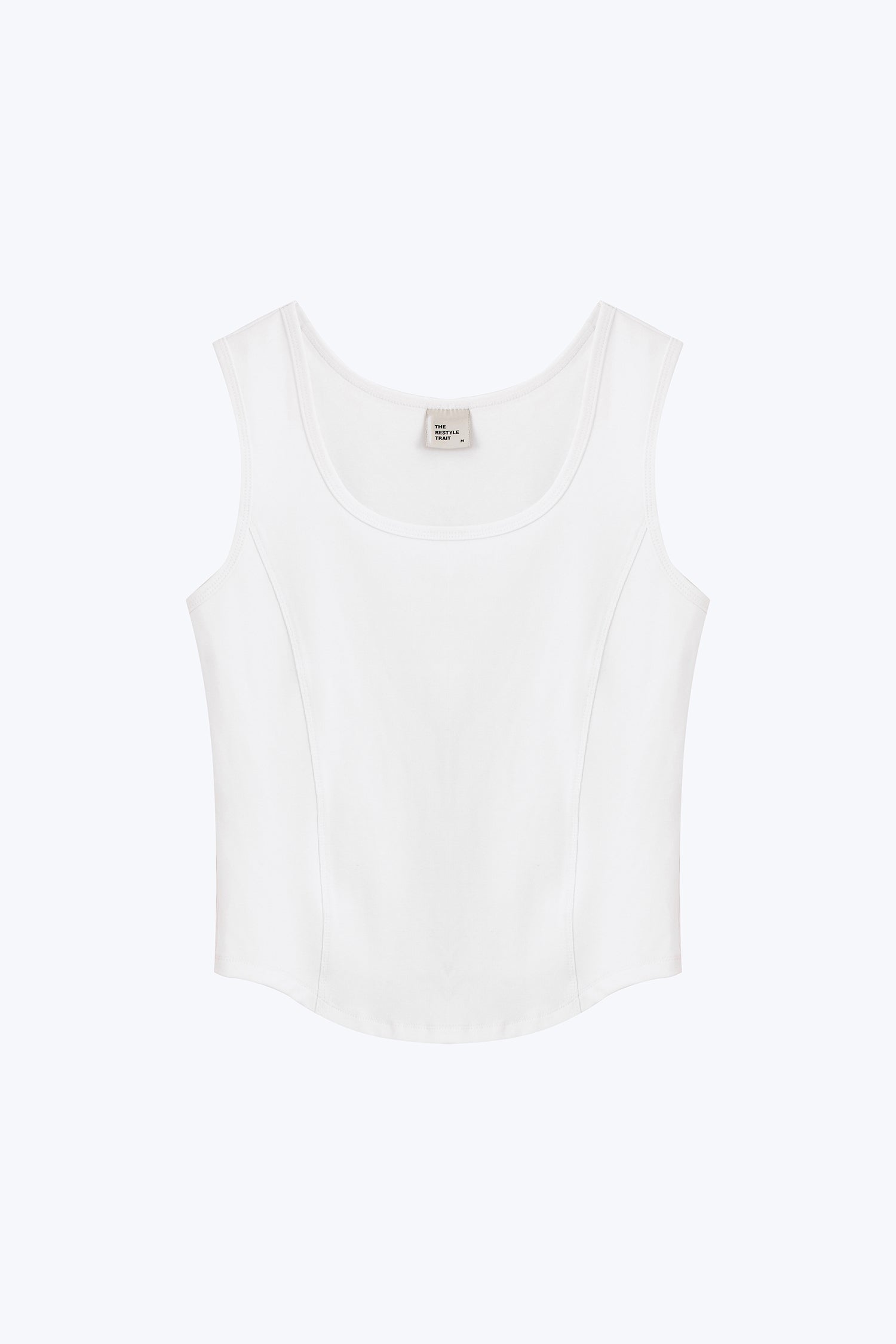 Front Seam Sleeveless Tank - Cream
