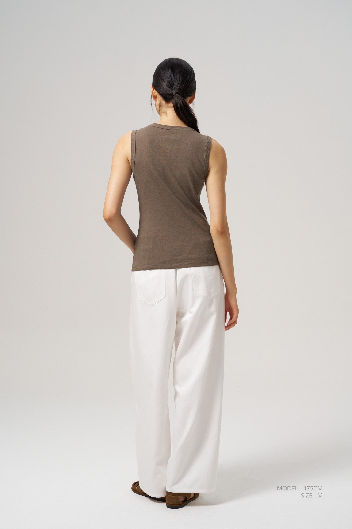 Sleeveless Tank Top - Grey Green