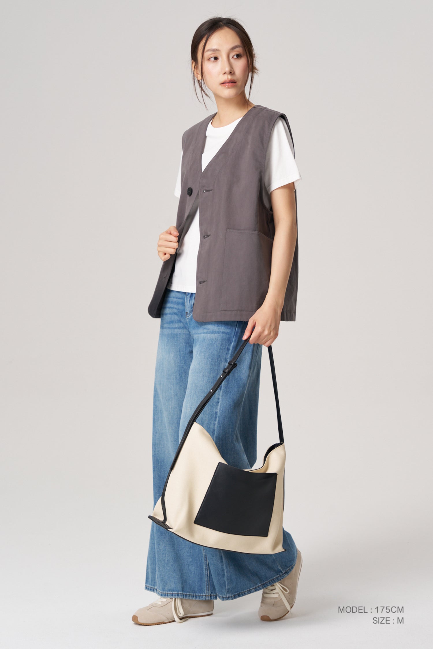 Oversized Vest - Charcoal