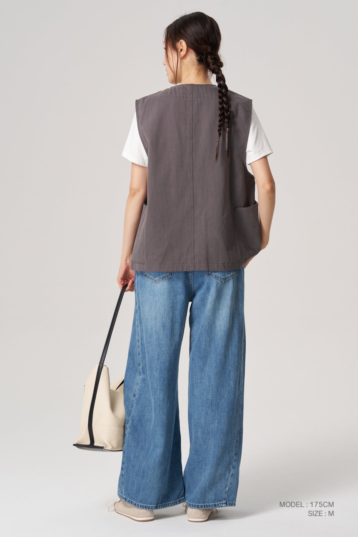 Oversized Vest - Charcoal