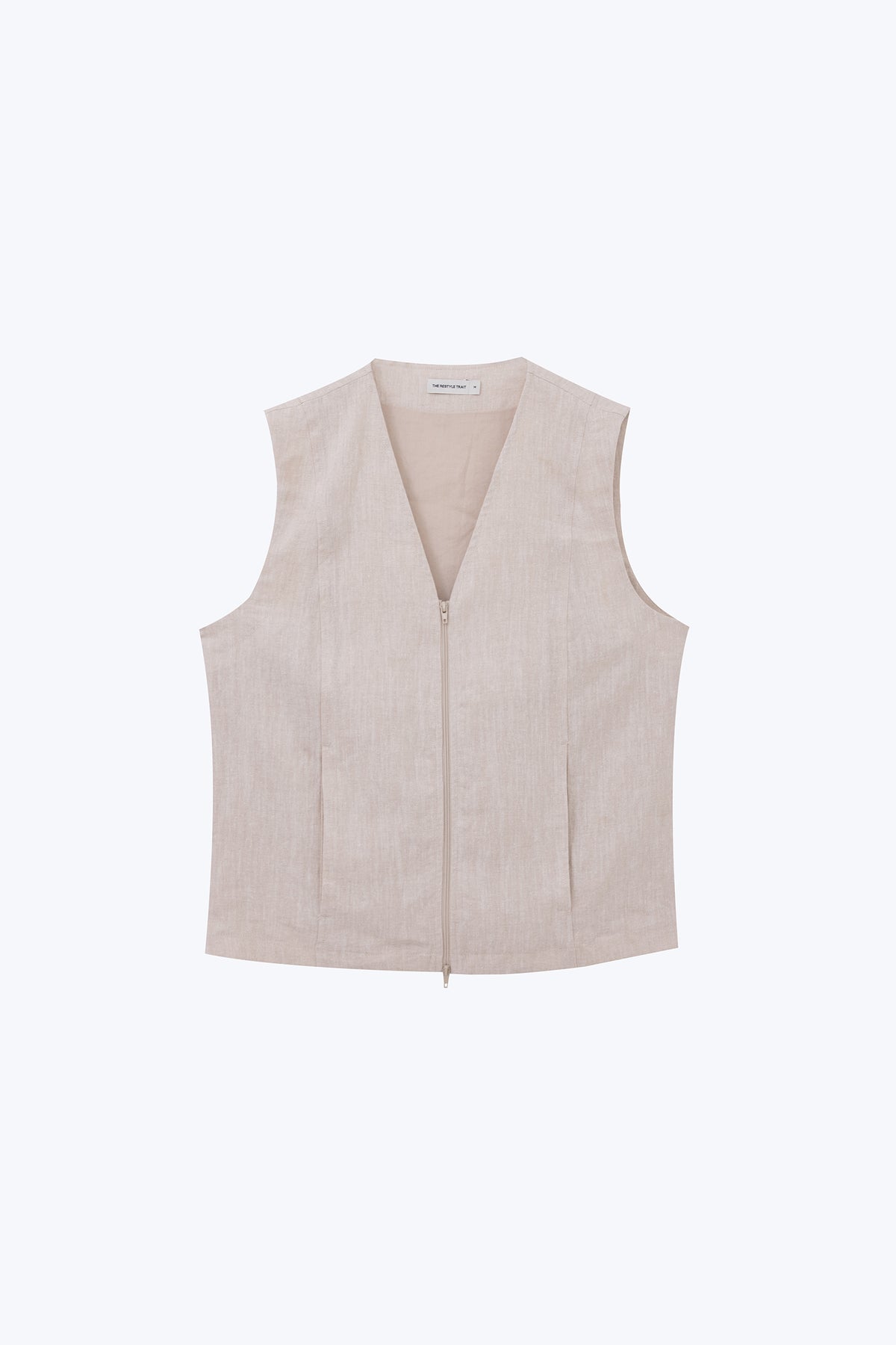 Front Zip Vest - Ecru