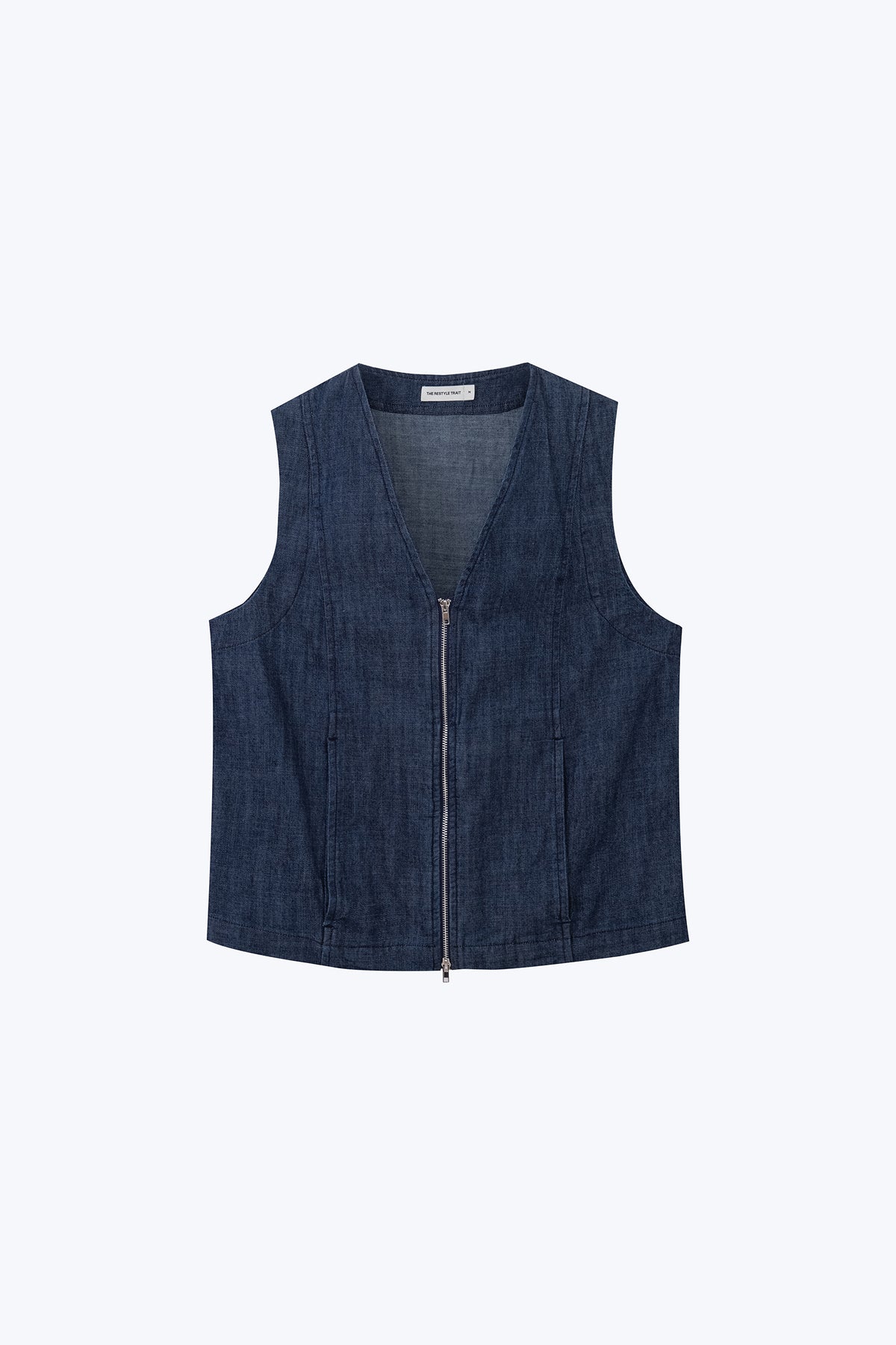 Front Zip Vest - Dark Denim