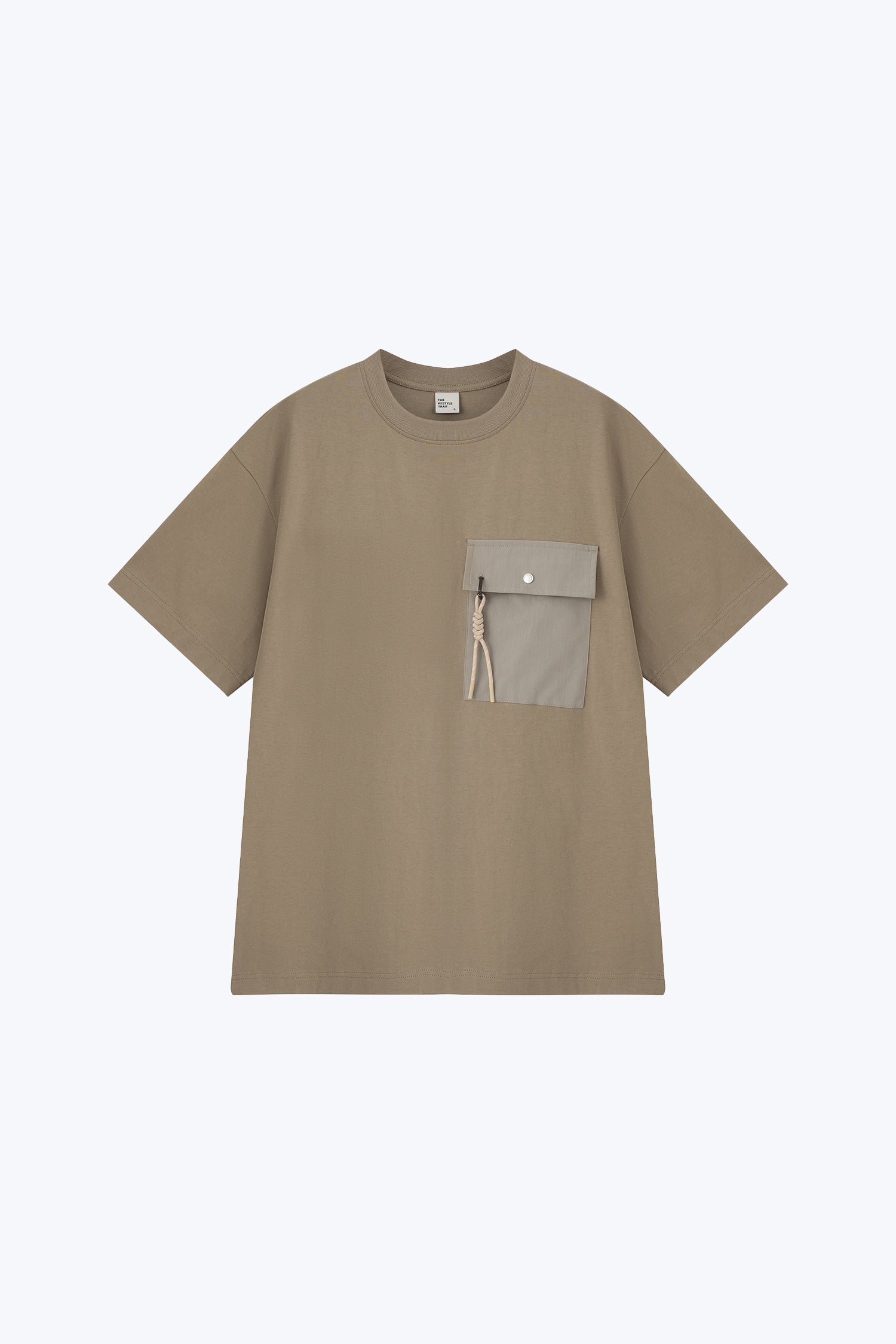 (C) Oversized Utility Pocket Tee - Fog
