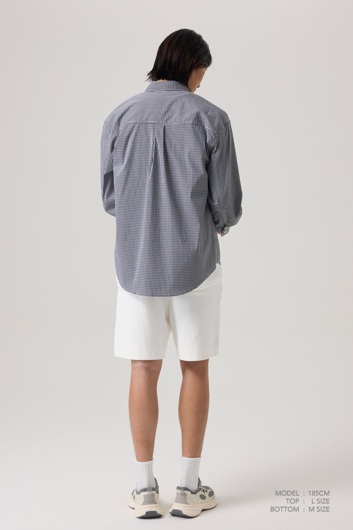 Checkered Long Sleeve Shirt - Checkered Black